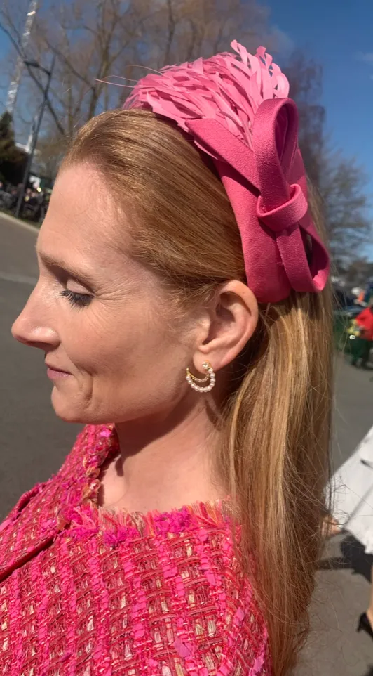 Rose Pink Feather Headband