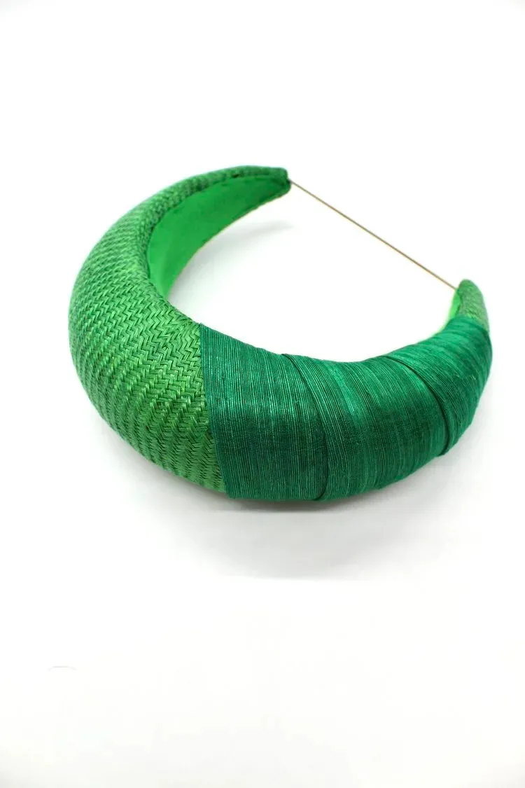 Abaca wrap headband - green