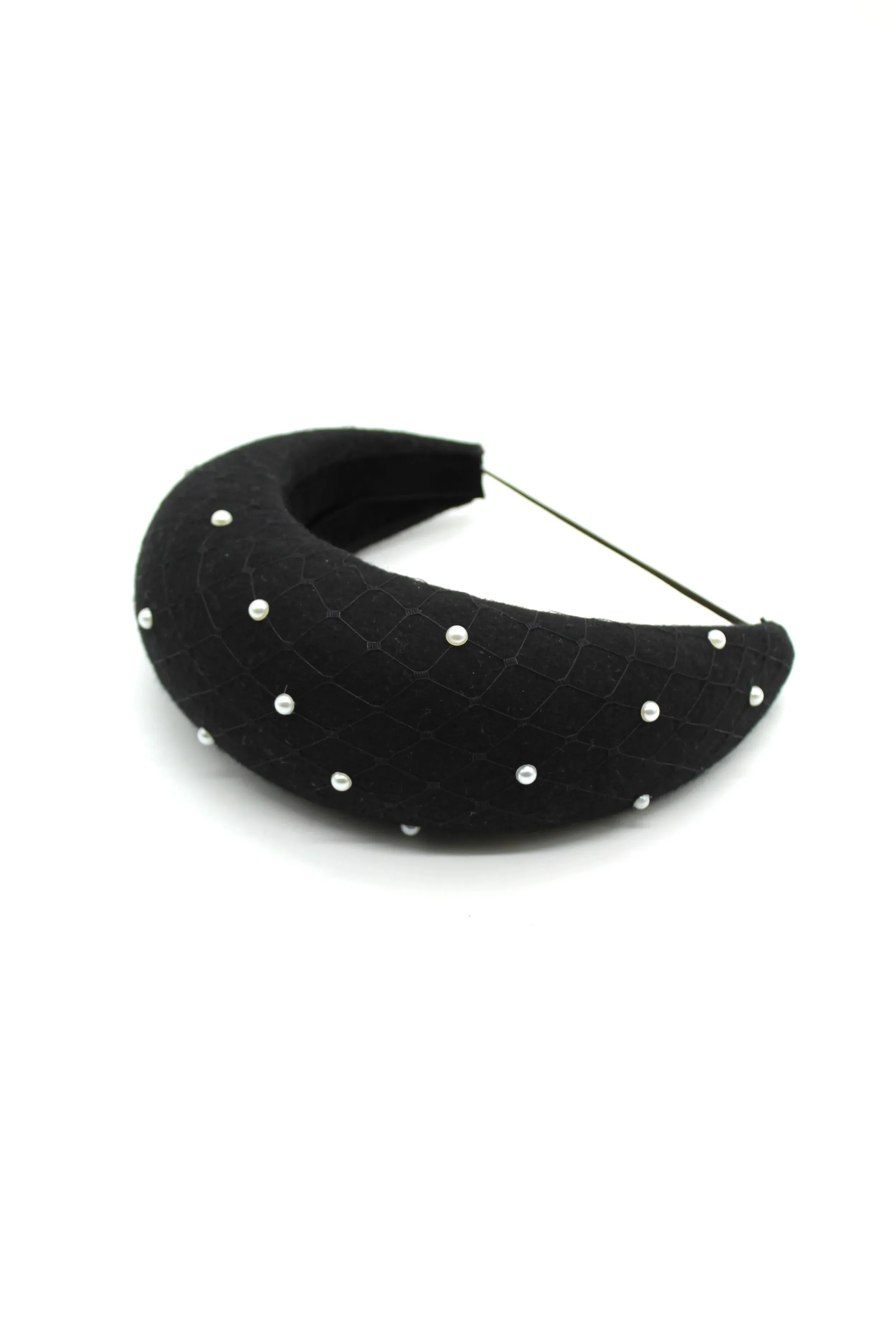 Pearl Felt Headband - Black