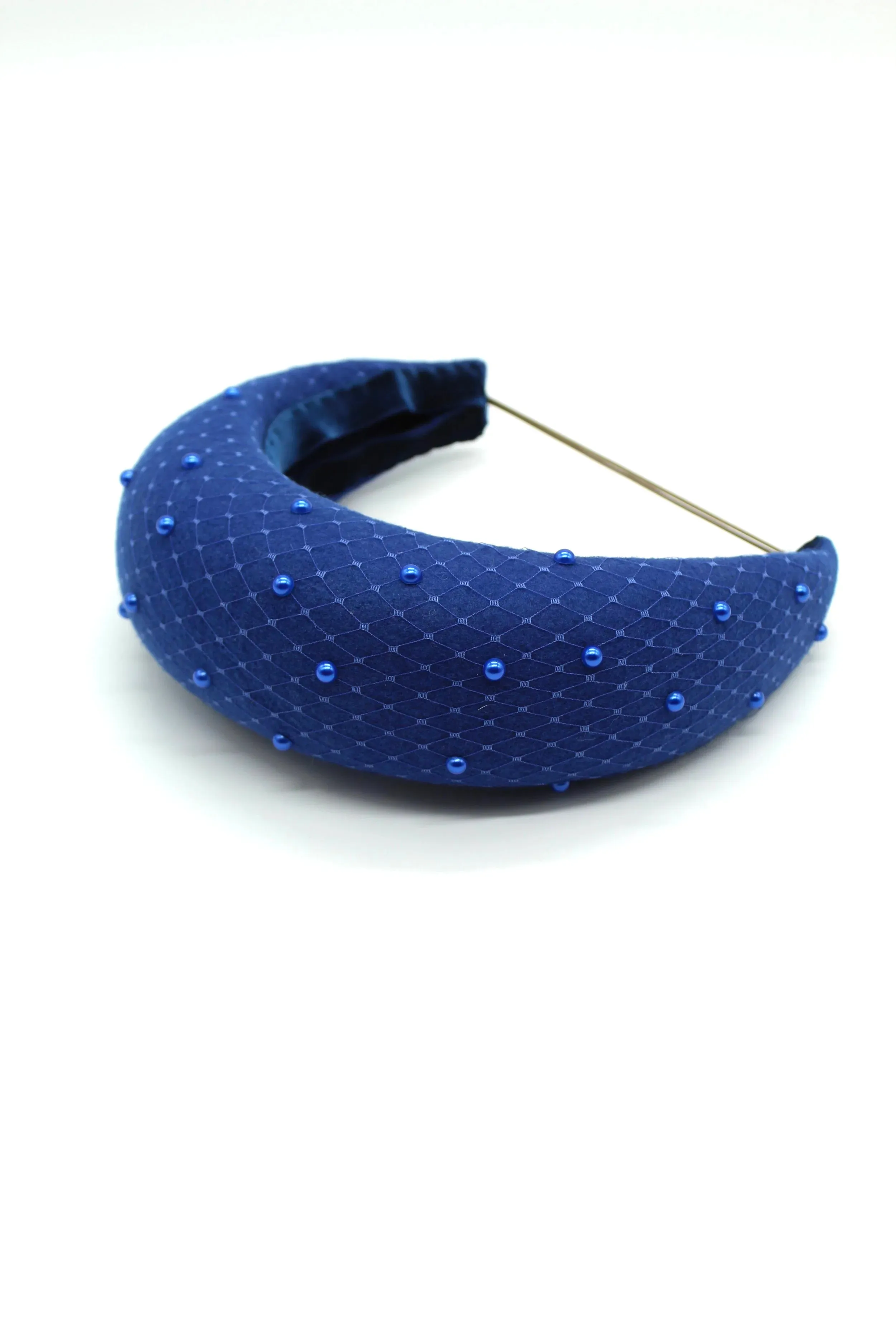 Pearl Felt Headband - Cobalt Blue