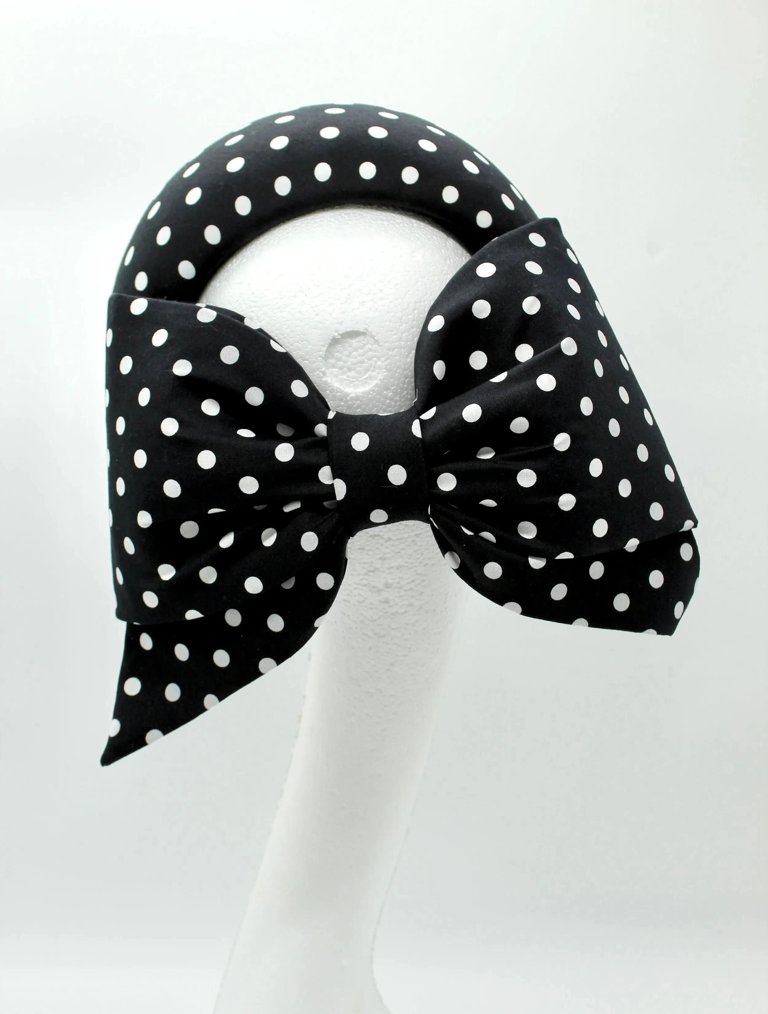 Bow Band - Black and White Polka Dot