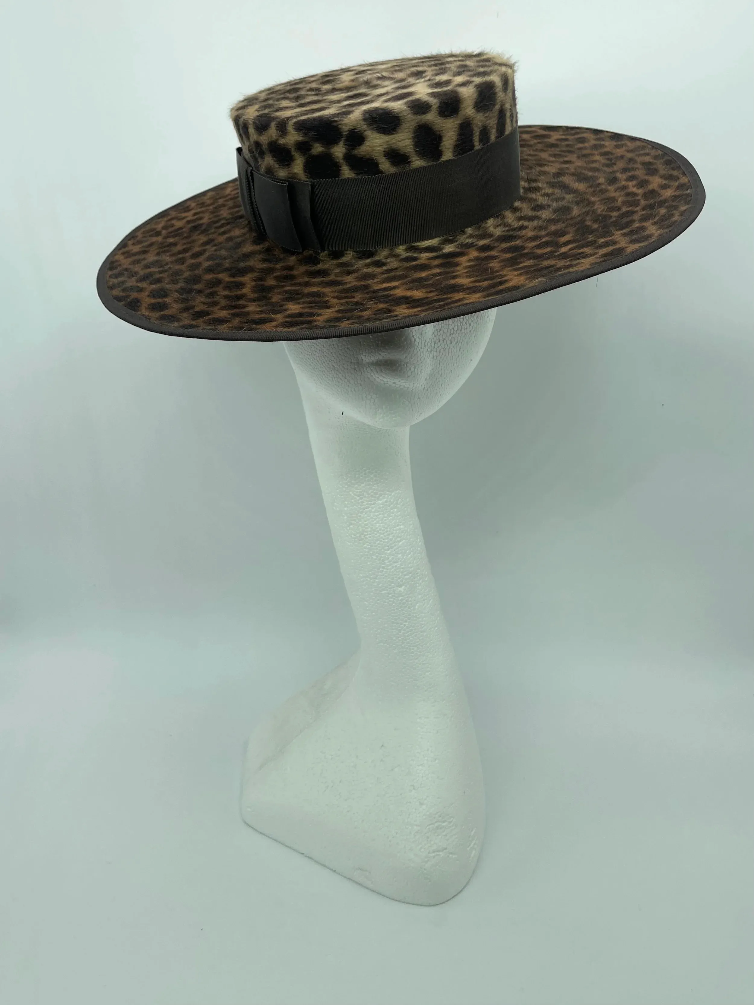 Leopard print boater