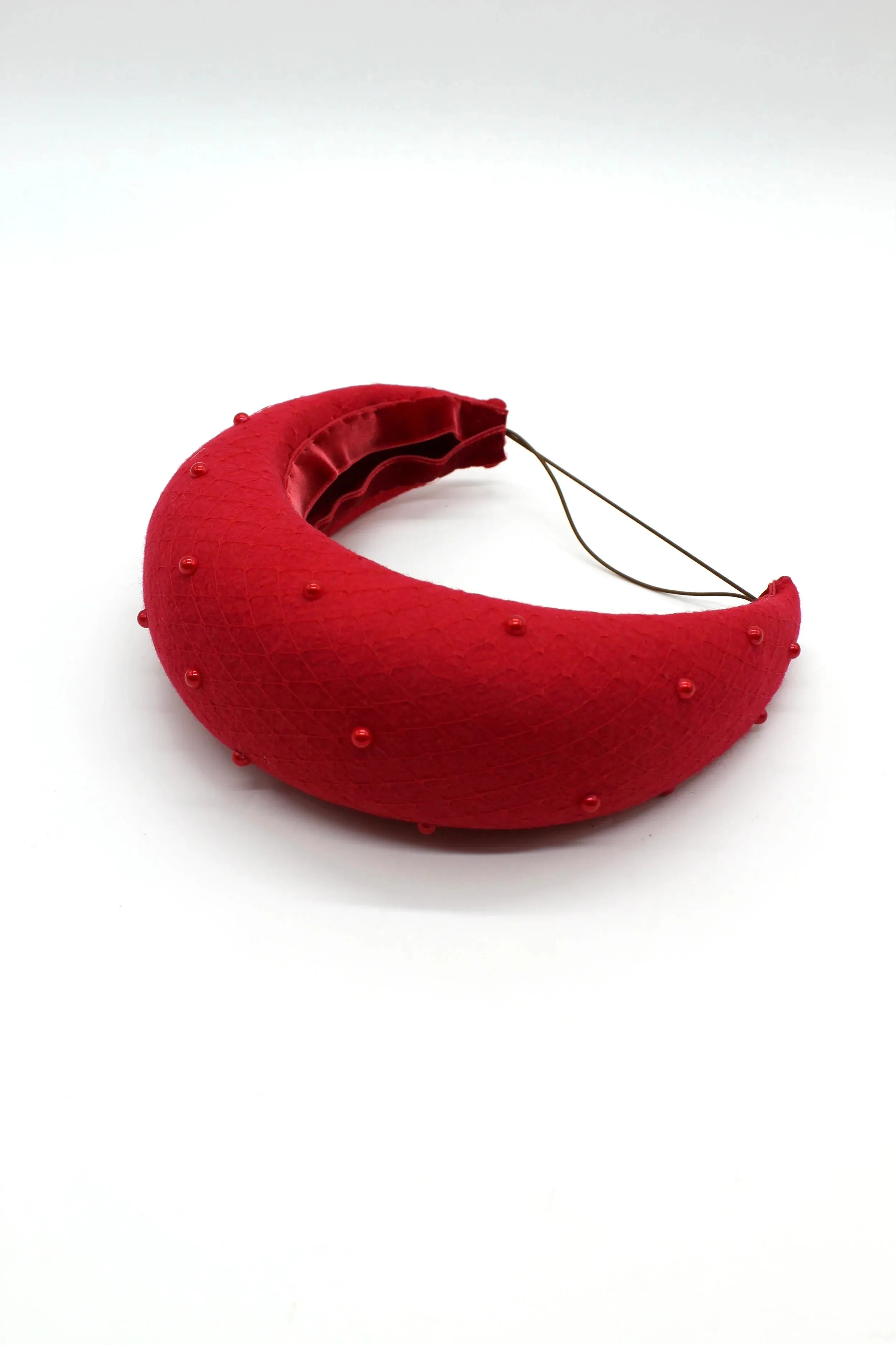 Pearl Felt Headband - Red