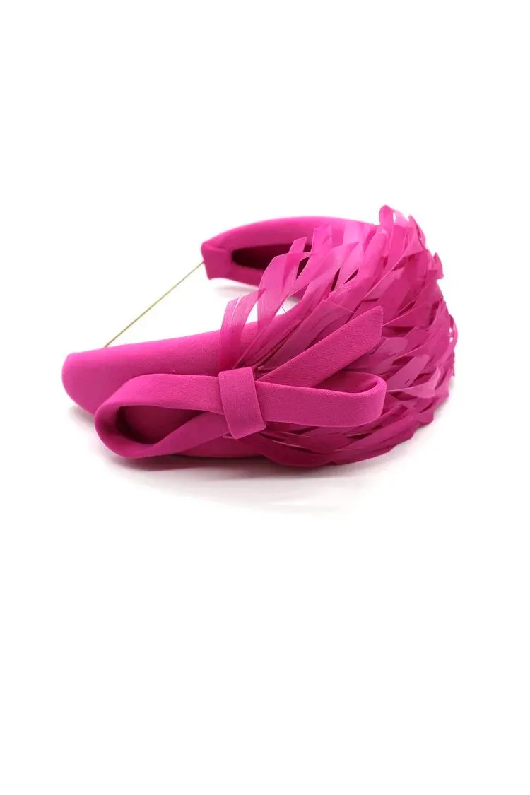 Fuchsia Feather Headband