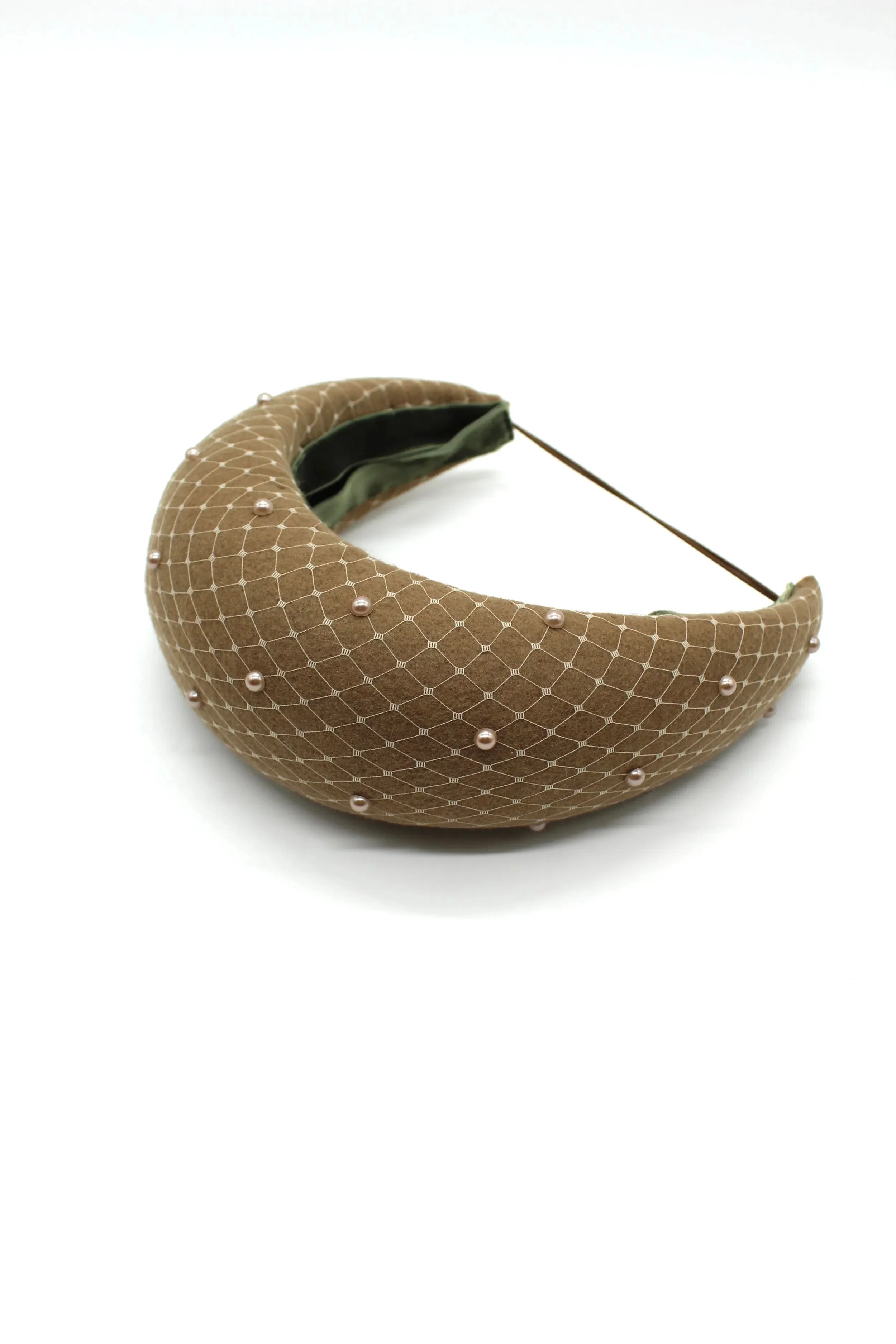 Pearl Felt Headband - Camel