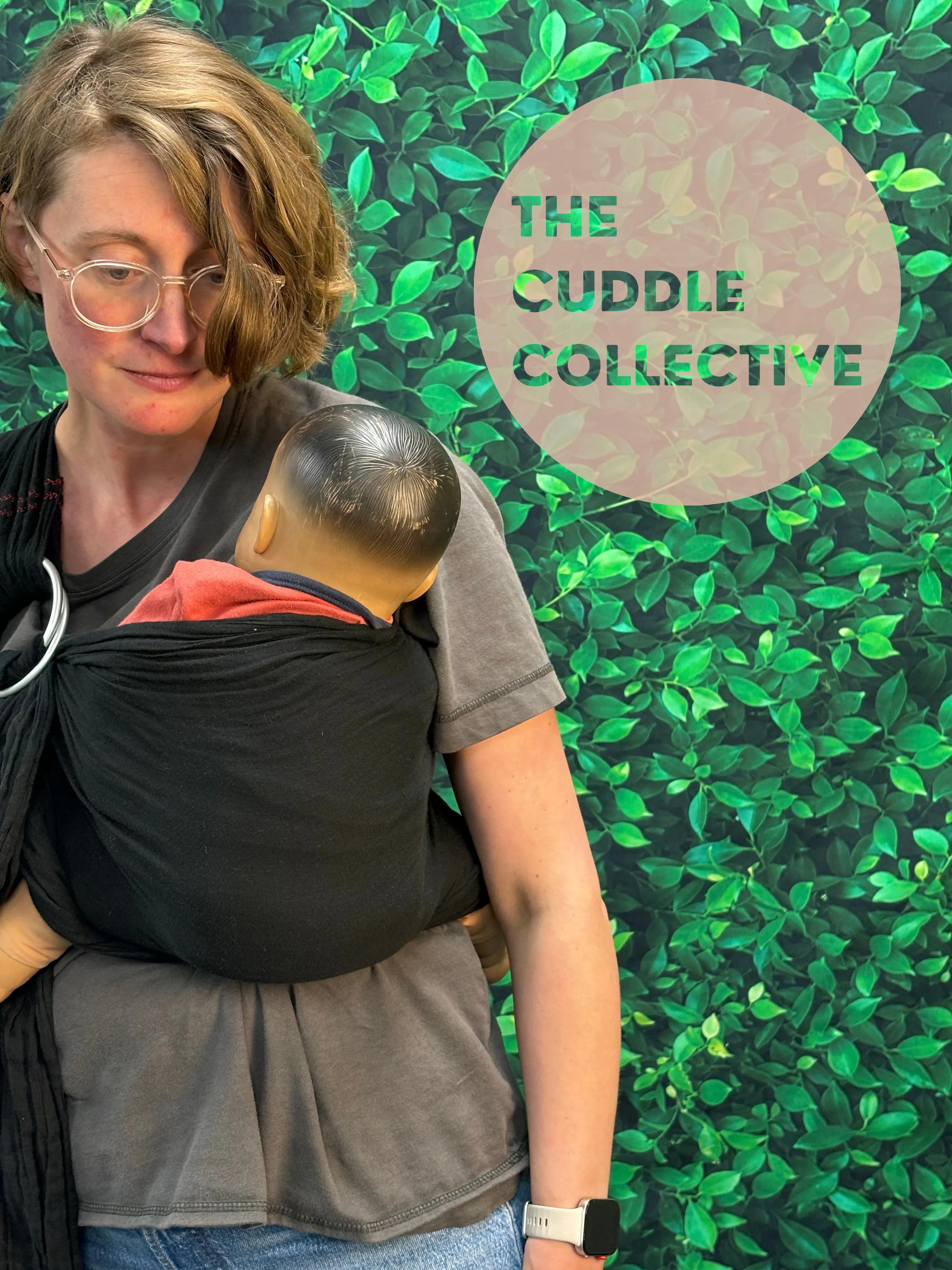 Black linen ring sling