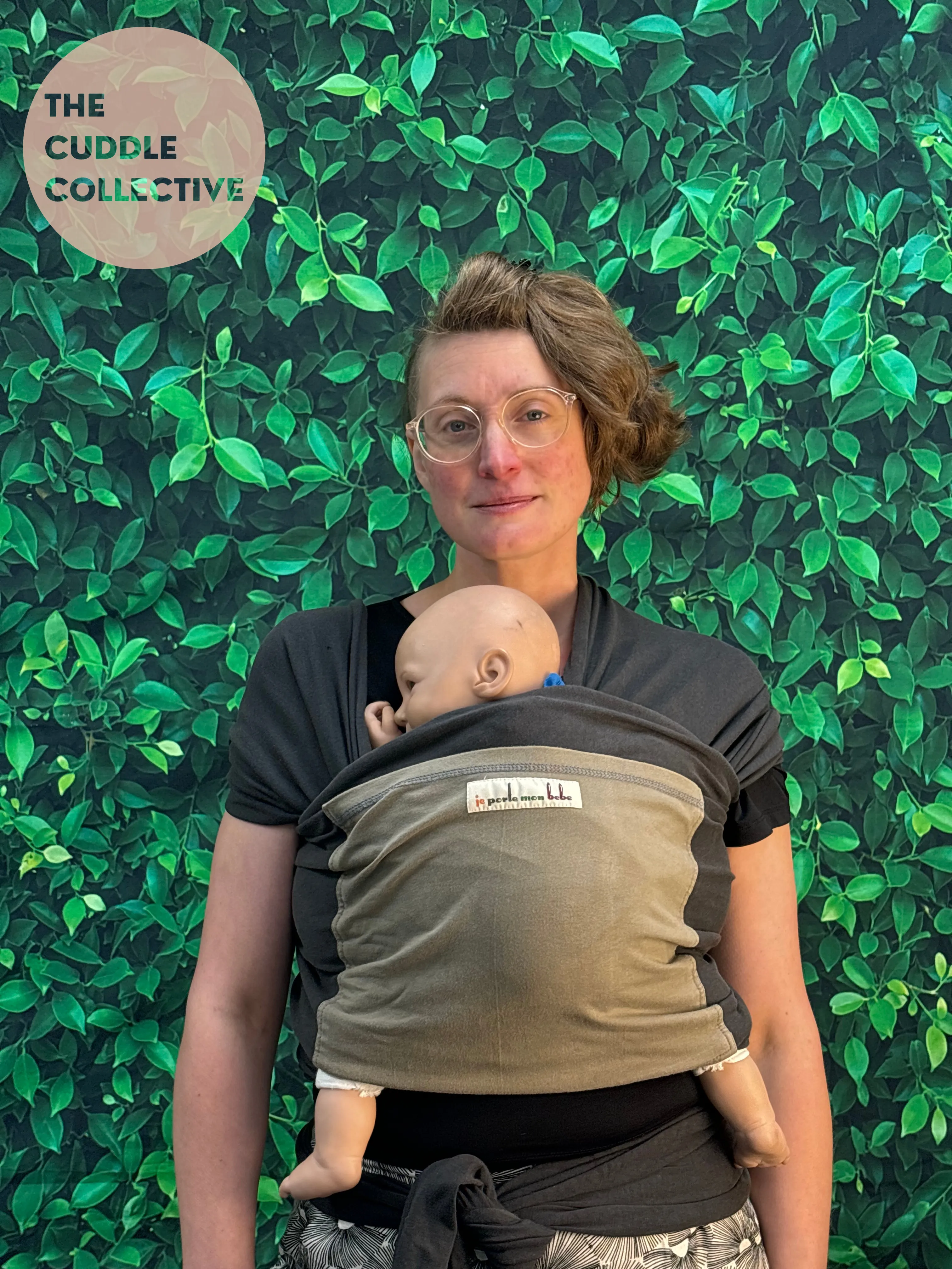 Je Porte Mon Bebe - Original - Two Way Stretchy - Black with Khaki Pocket