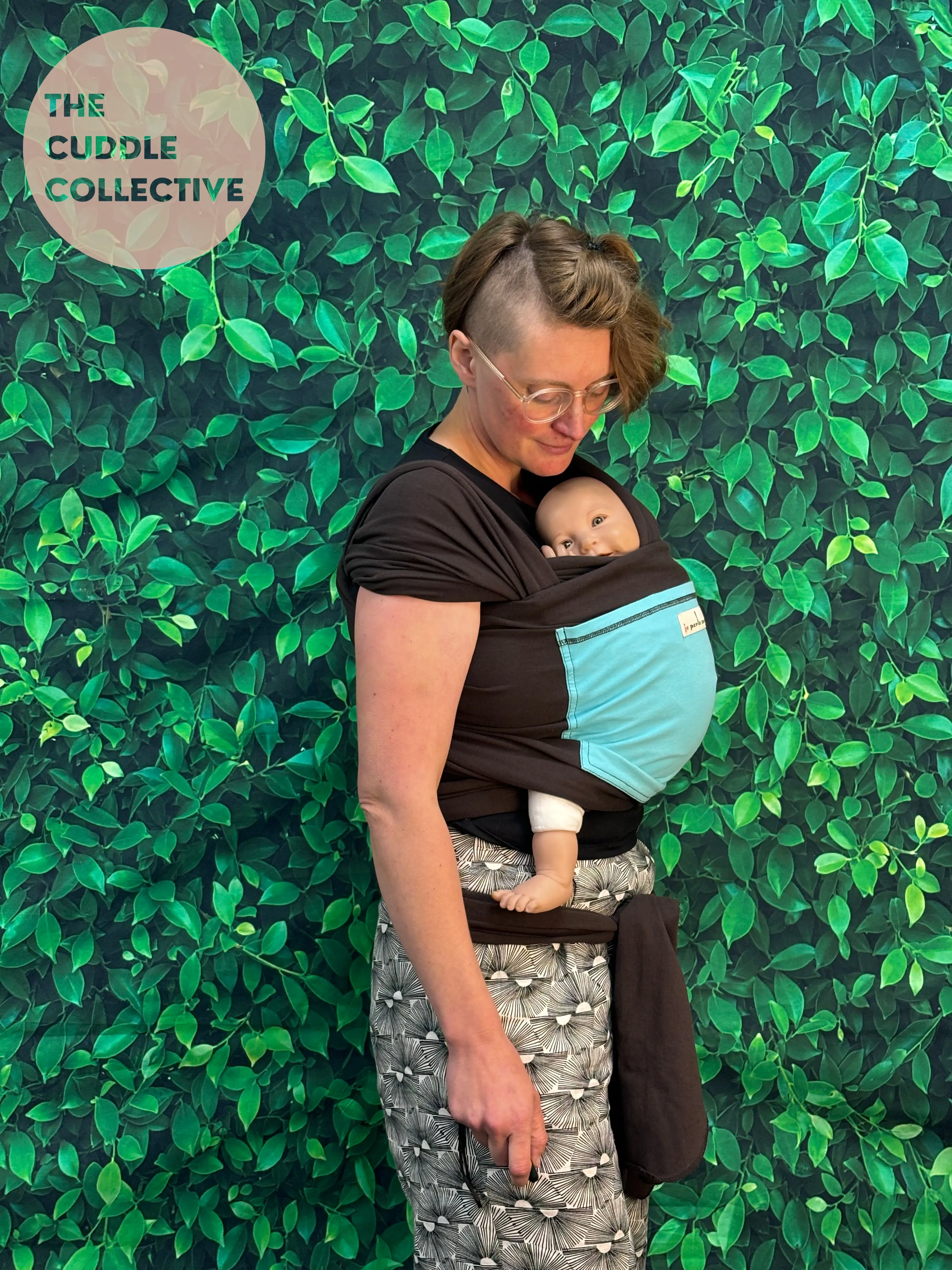 Je Porte Mon Bebe - Original - Two Way Stretchy - Black with Blue Pocket