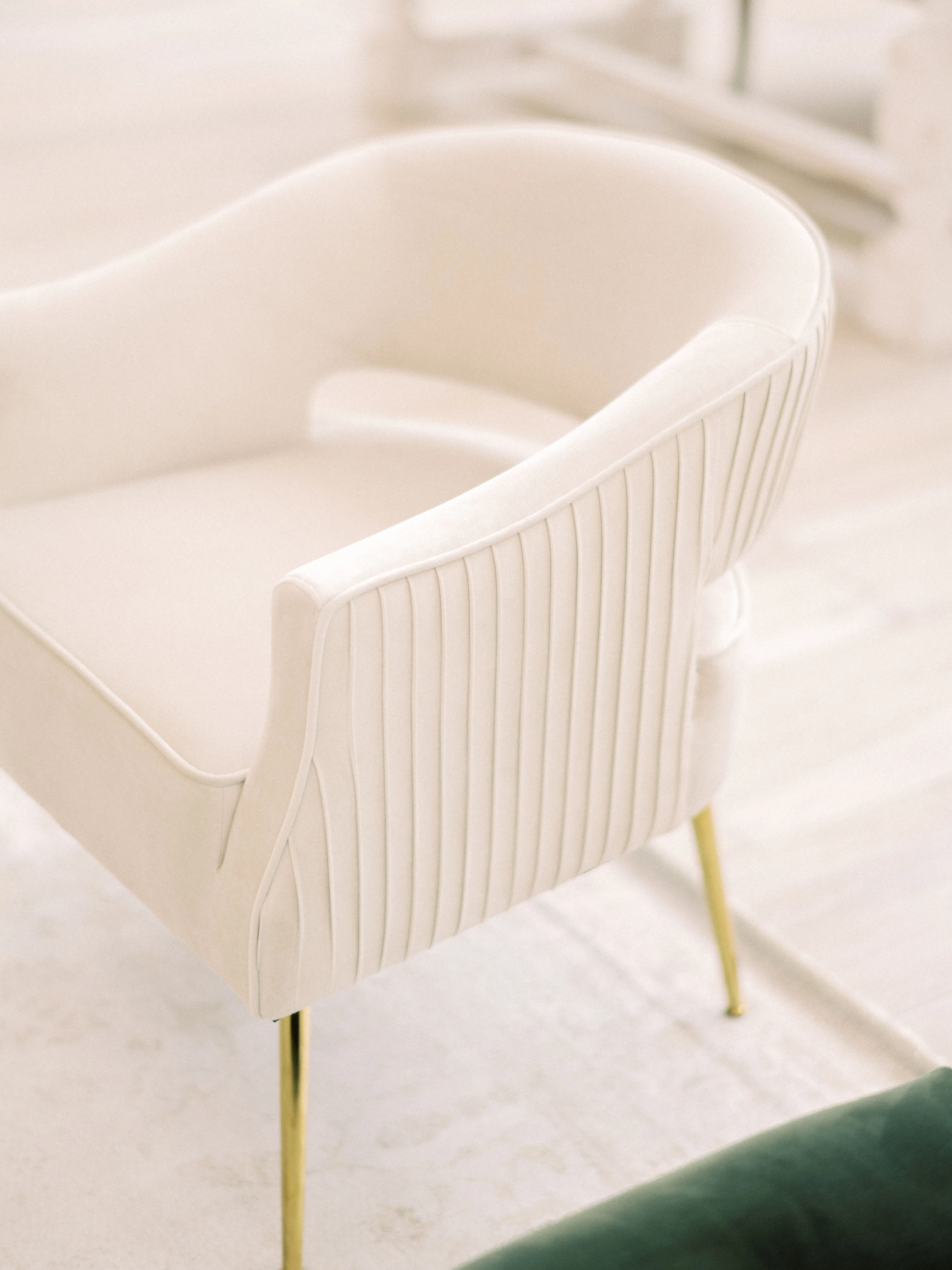 Velvet Cream Accent Chair