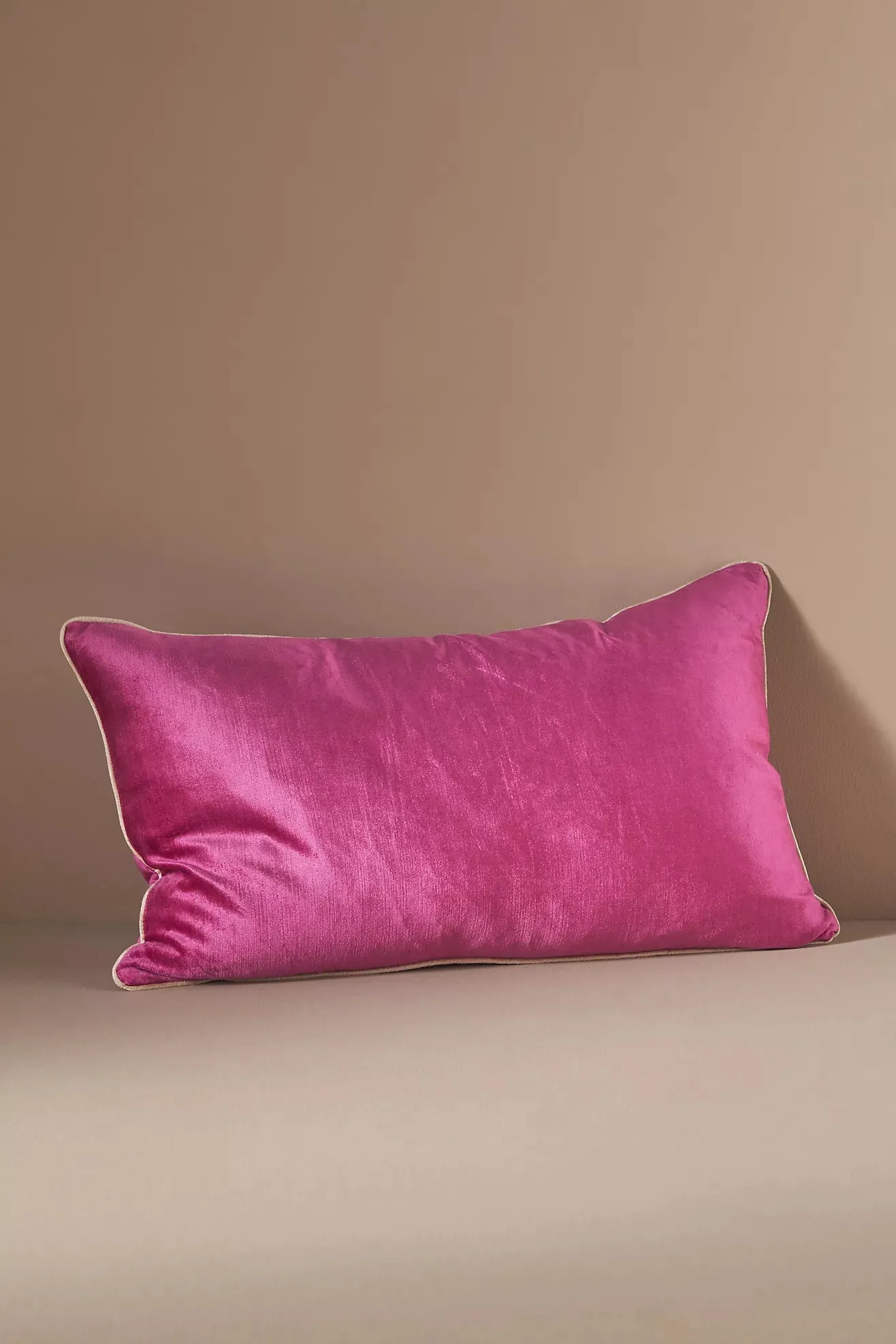 Fuchsia Velvet Pink Lumbar Pillow