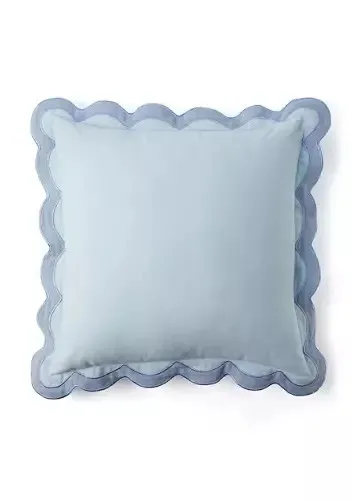 Blue Scalloped Pillow