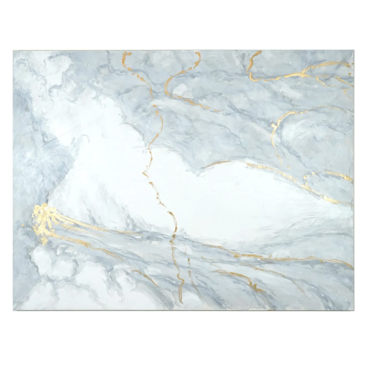 Blue and Gold Marble Canvas