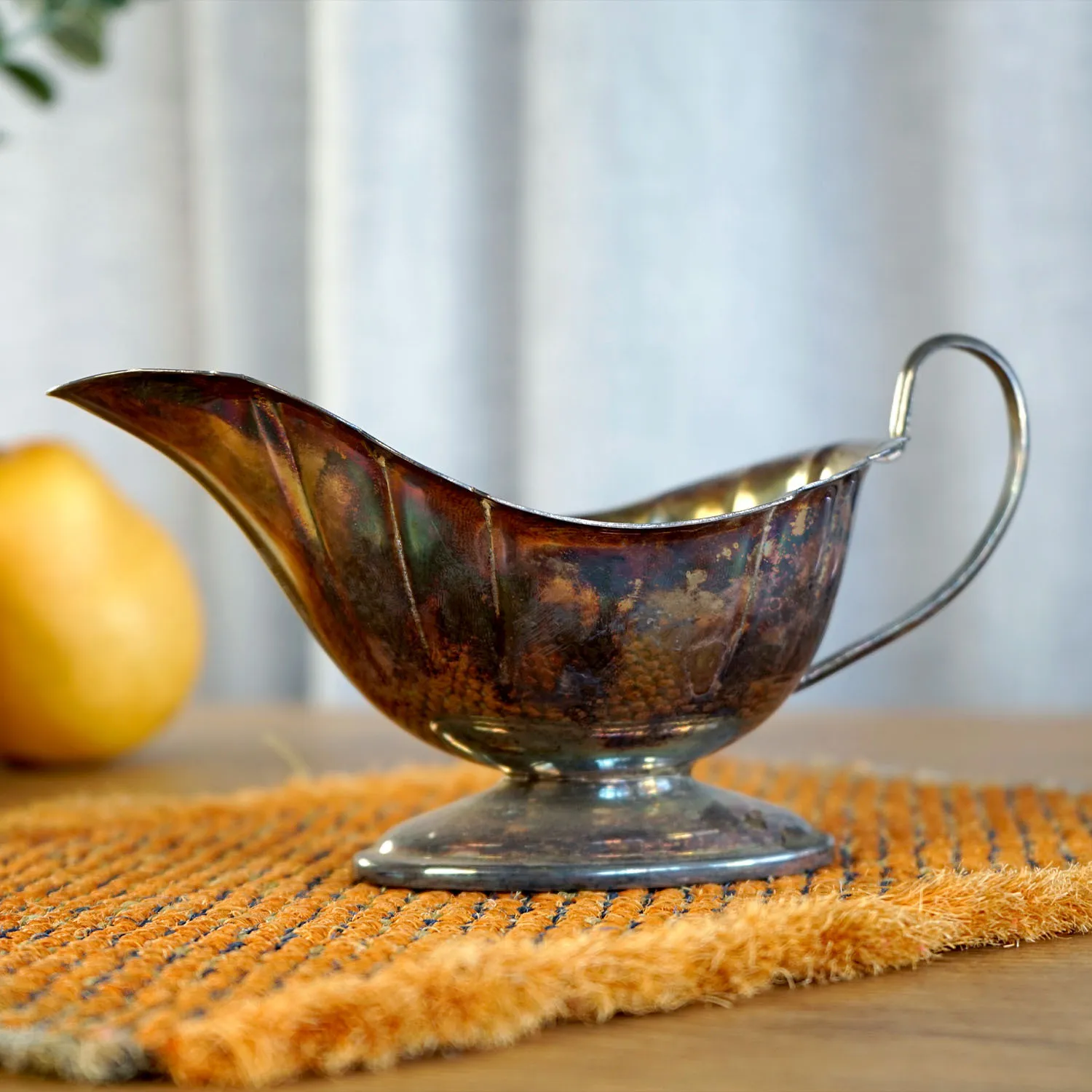 Aged Silver Gravy Bowl