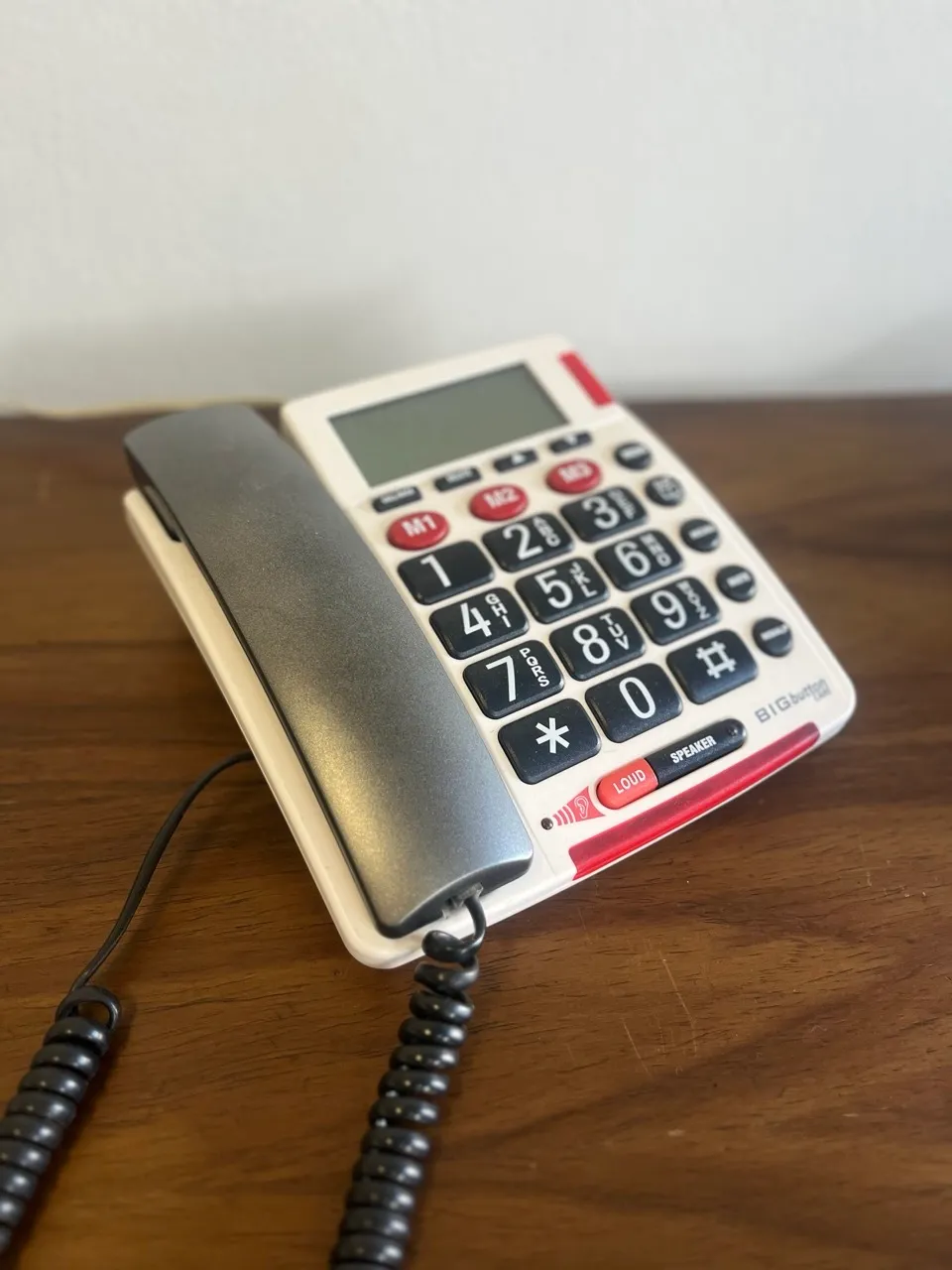 Big Buttoned Red and White Telephone