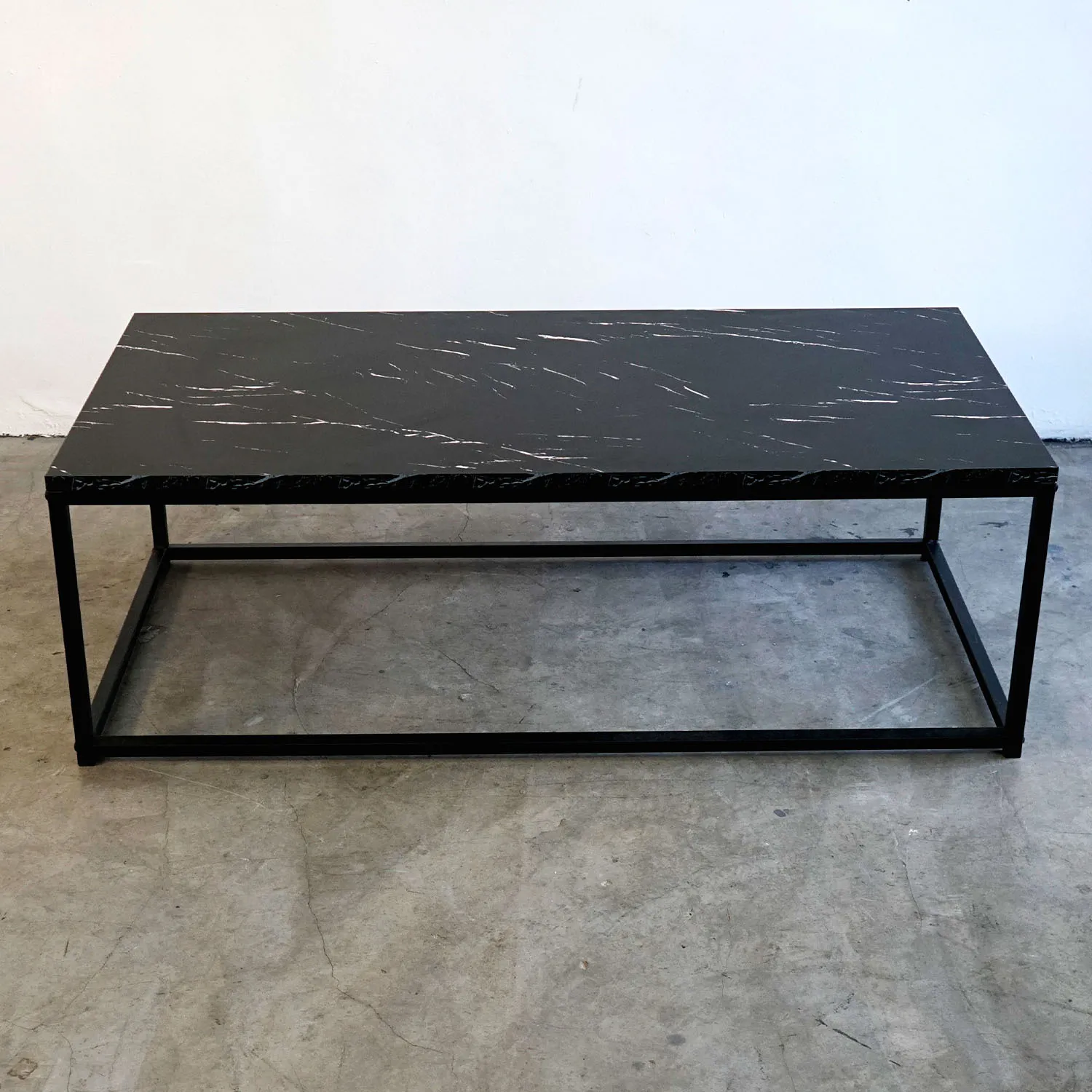 Black, Rectangular, Artificial Marble Coffee Table