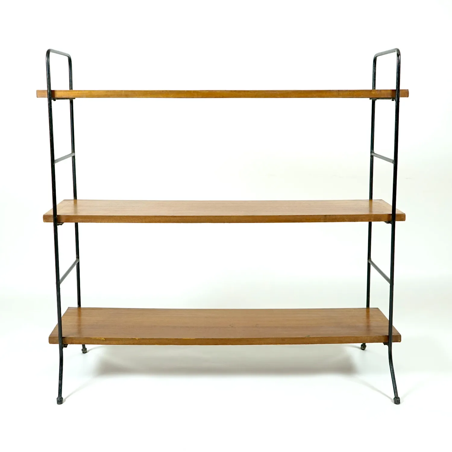 Small Black Metal and Wooden Shelf