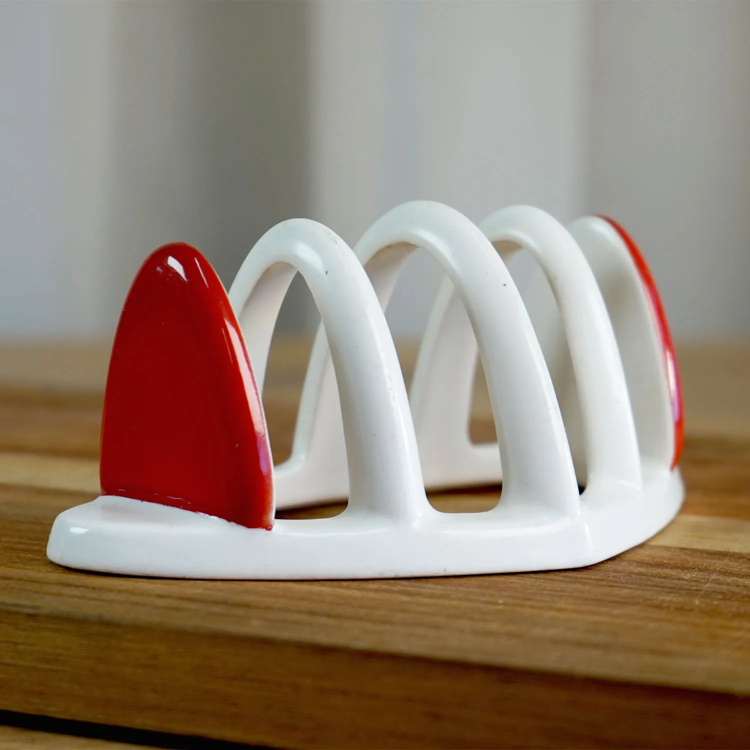 Red and White Toast Holder