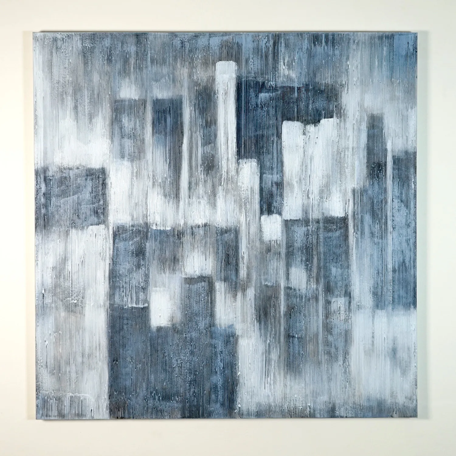 Blue and White Abstract Canvas