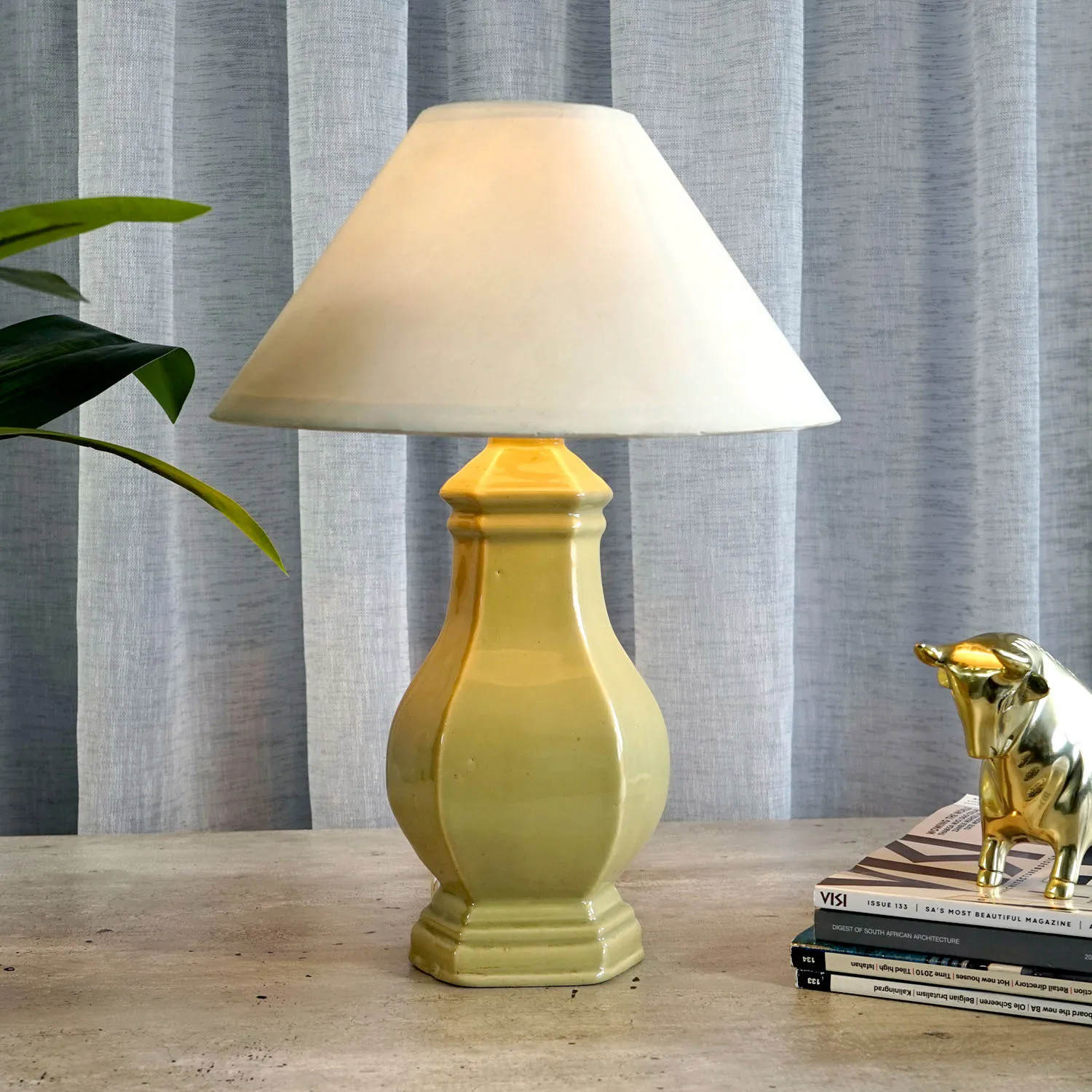 Small Lime Ceramic Lamp