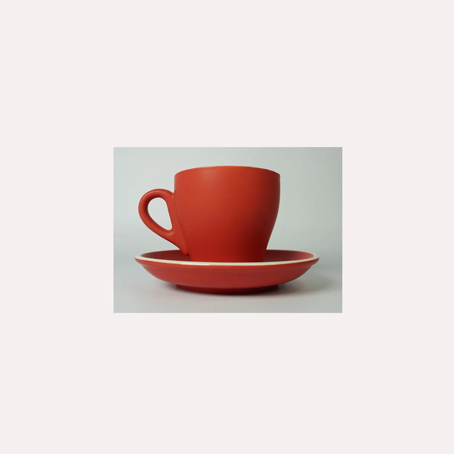 Red Cup and Saucer