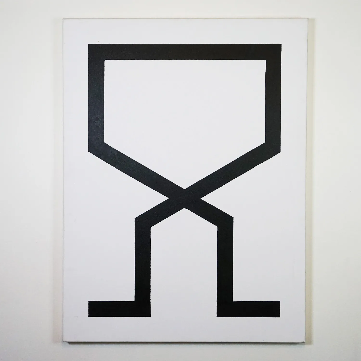 Black and white abstract painting on canvas, royalty free