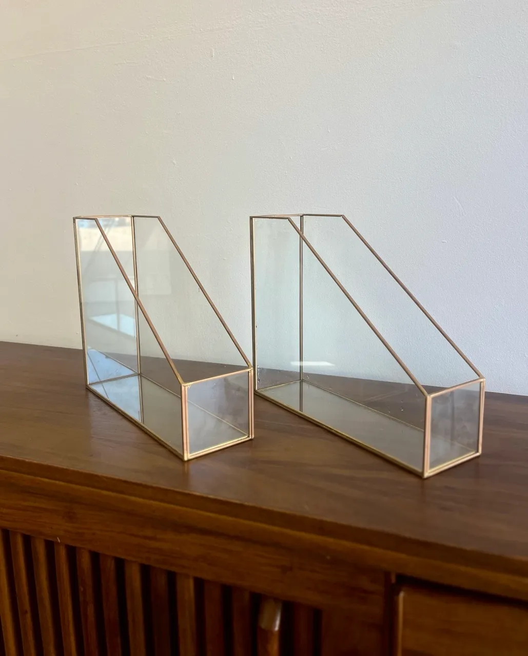 Glass and Gold File Holder