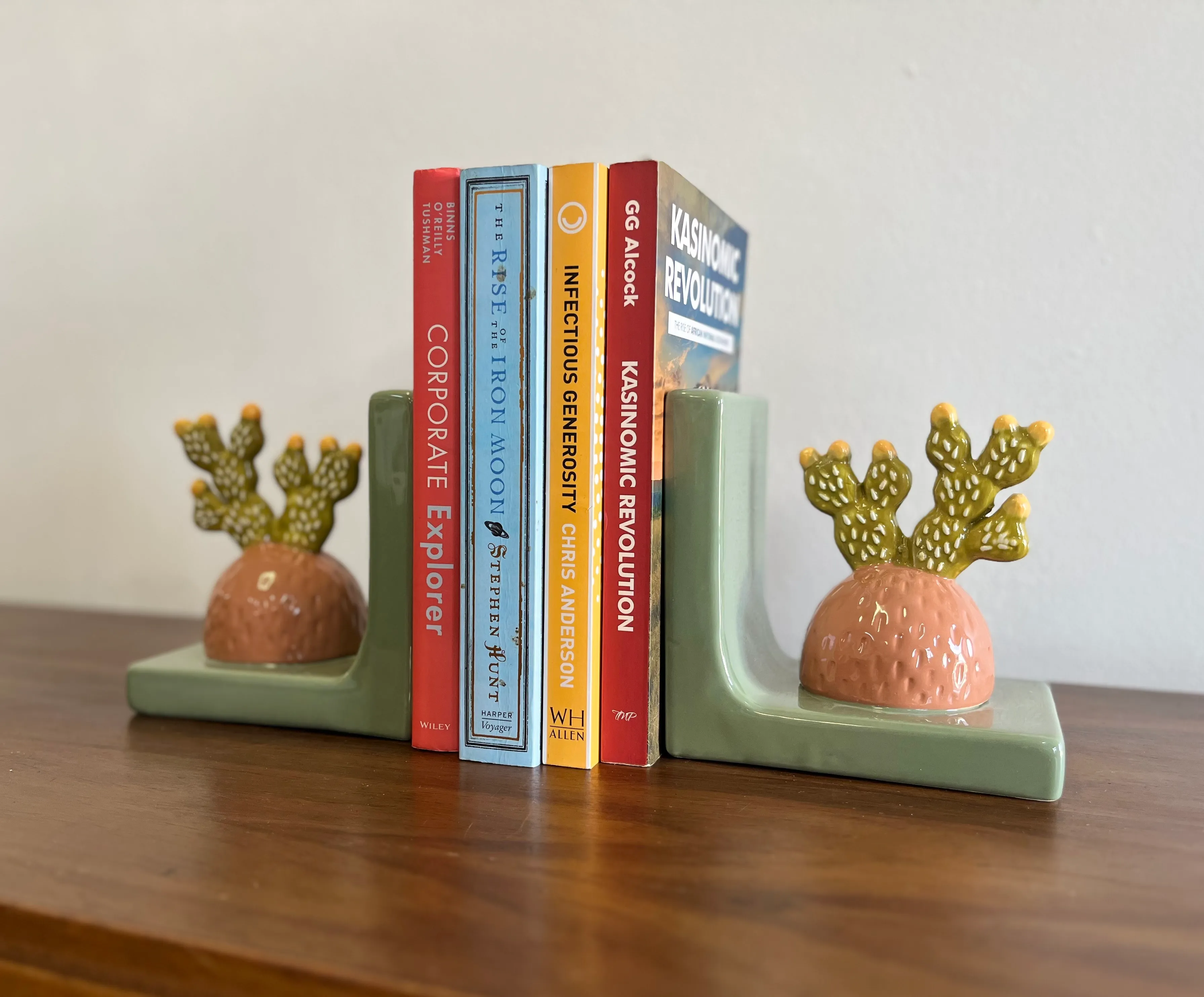 Ceramic Cactus Bookends