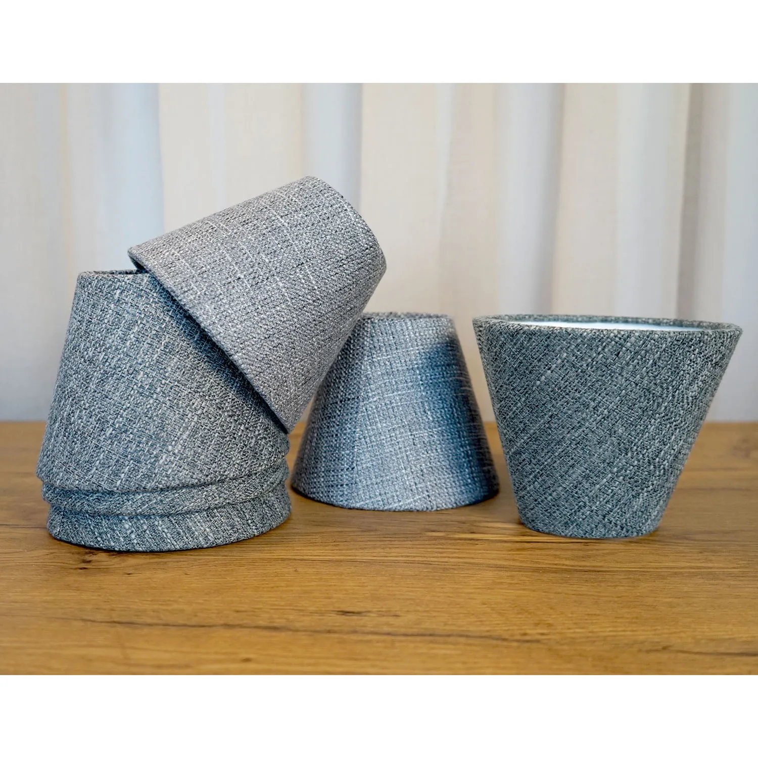 Small Grey Cone Clip Lampshades