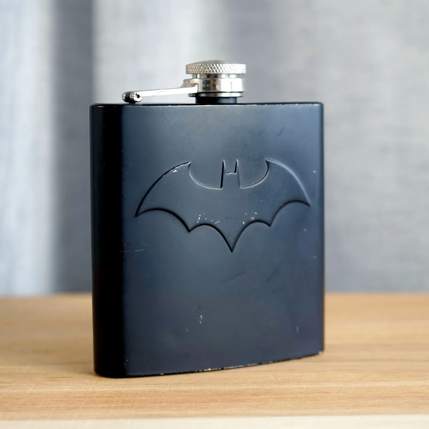 Black Batman Hip Flask