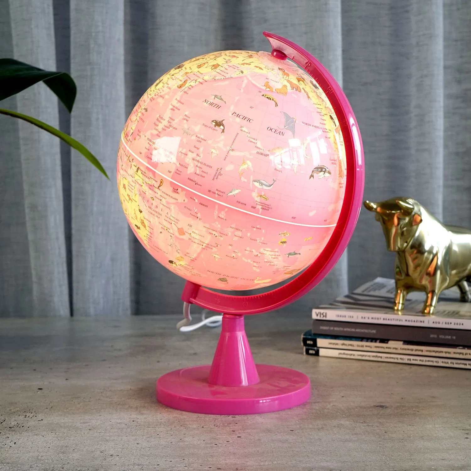 Pink World Globe Lamp