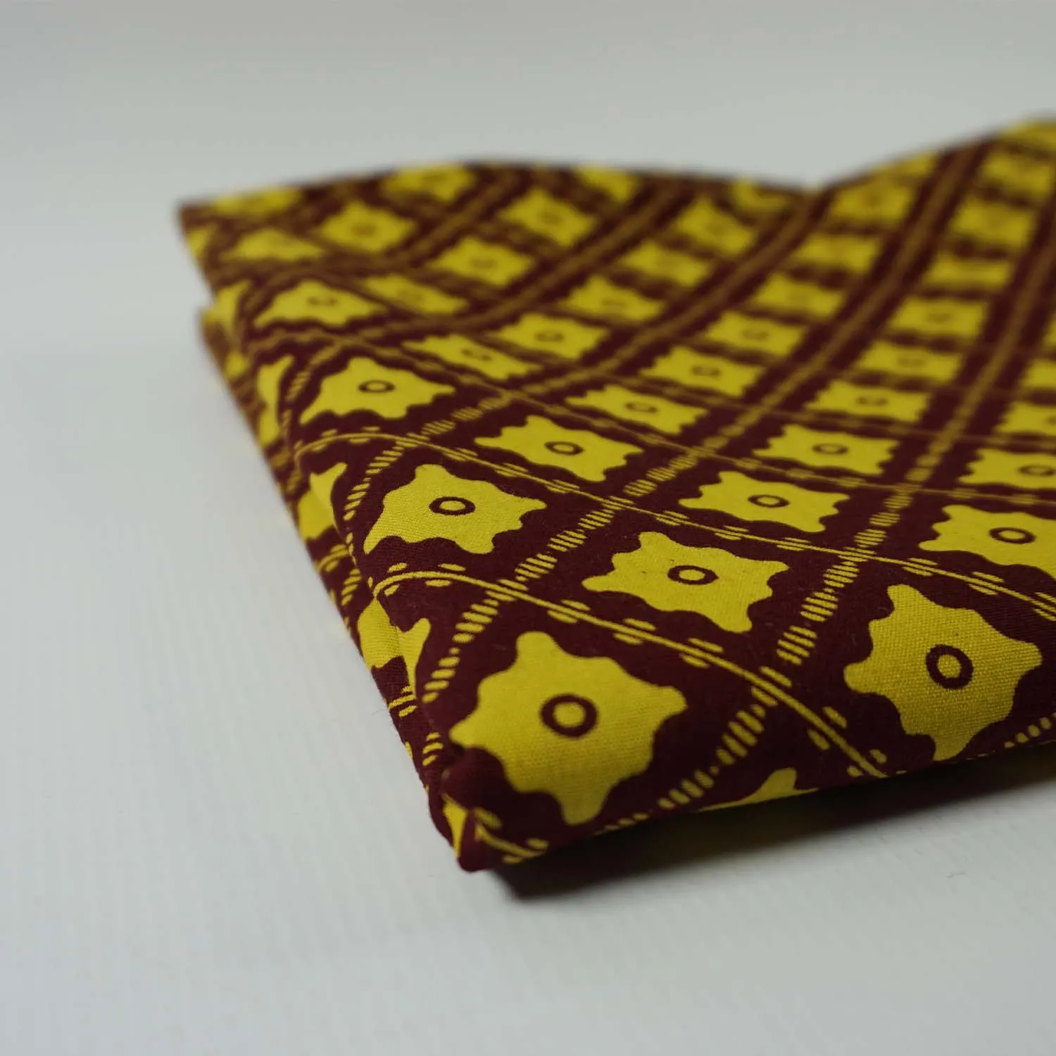 Yellow and Burgundy African Fabric