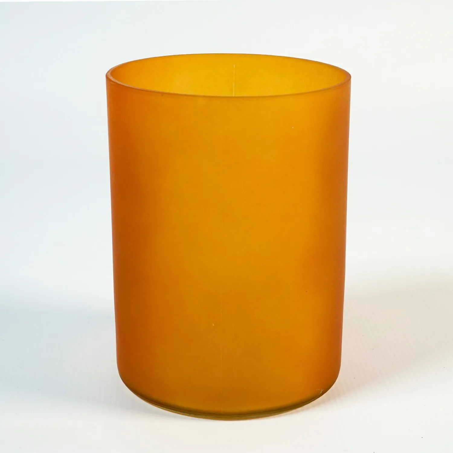 Short Orange Glass Vase