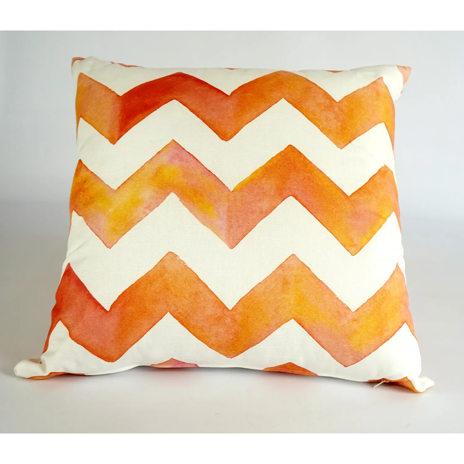 Orange and White Zig Zag Cushion