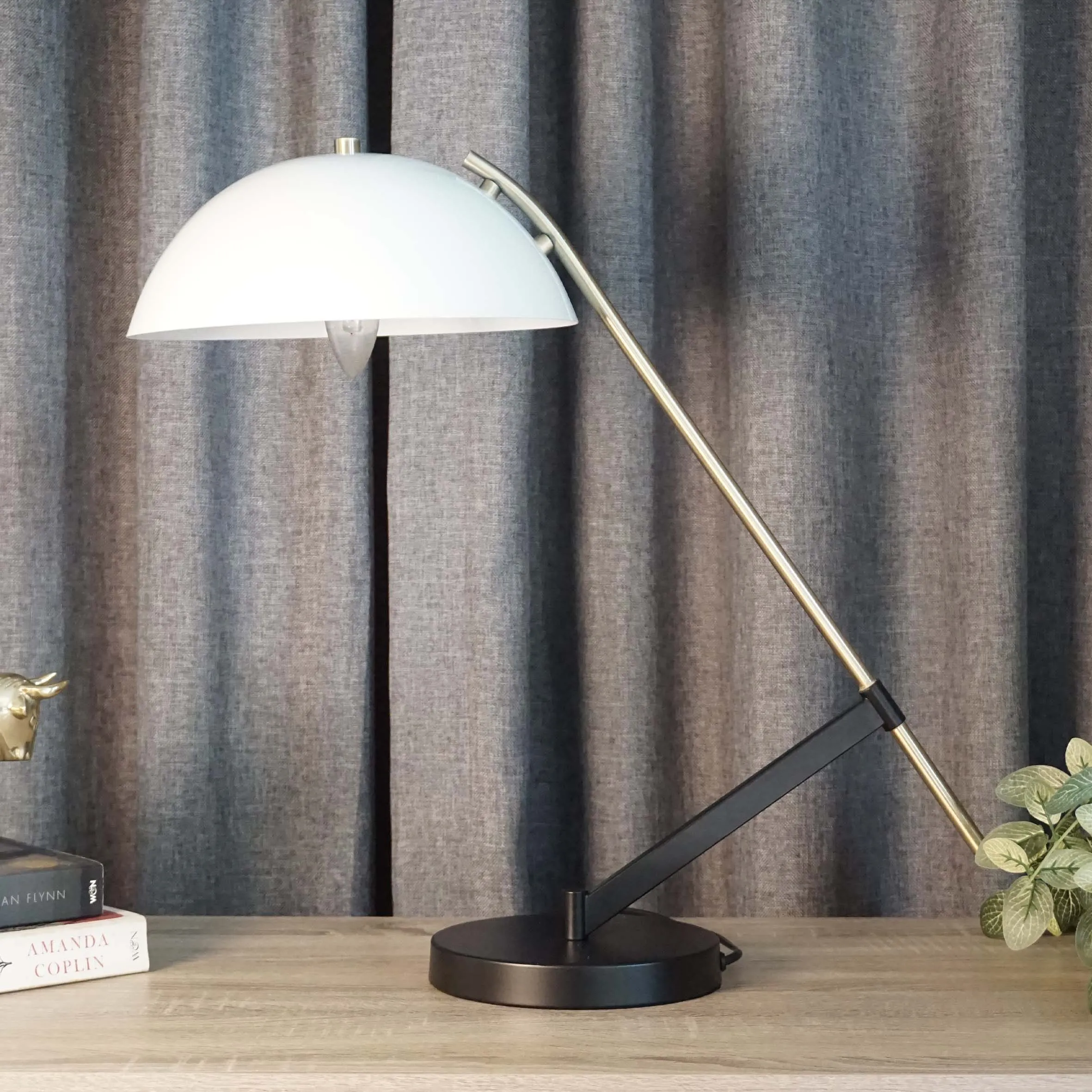 White, Black And Gold Desk Lamp