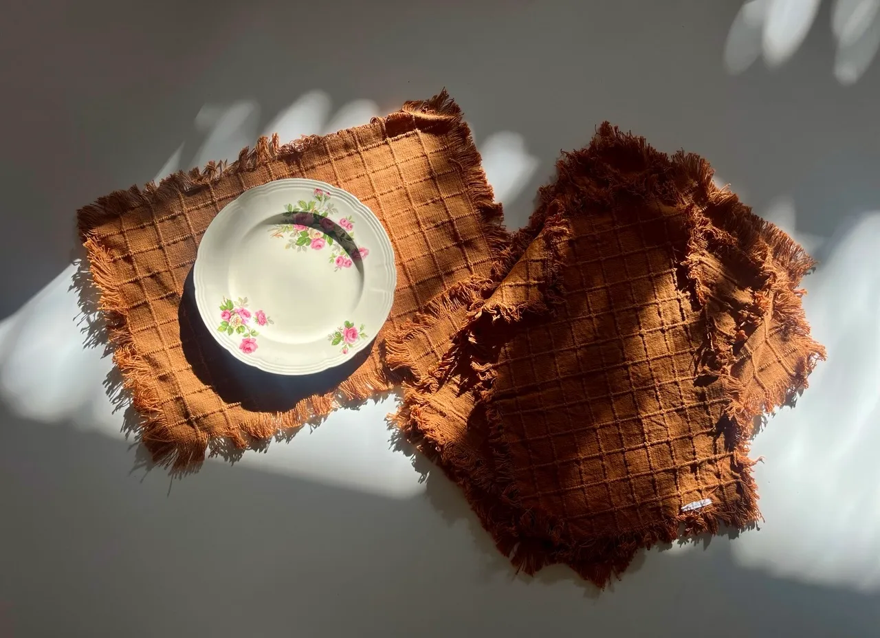 Rust Terracota Fringed Placemat
