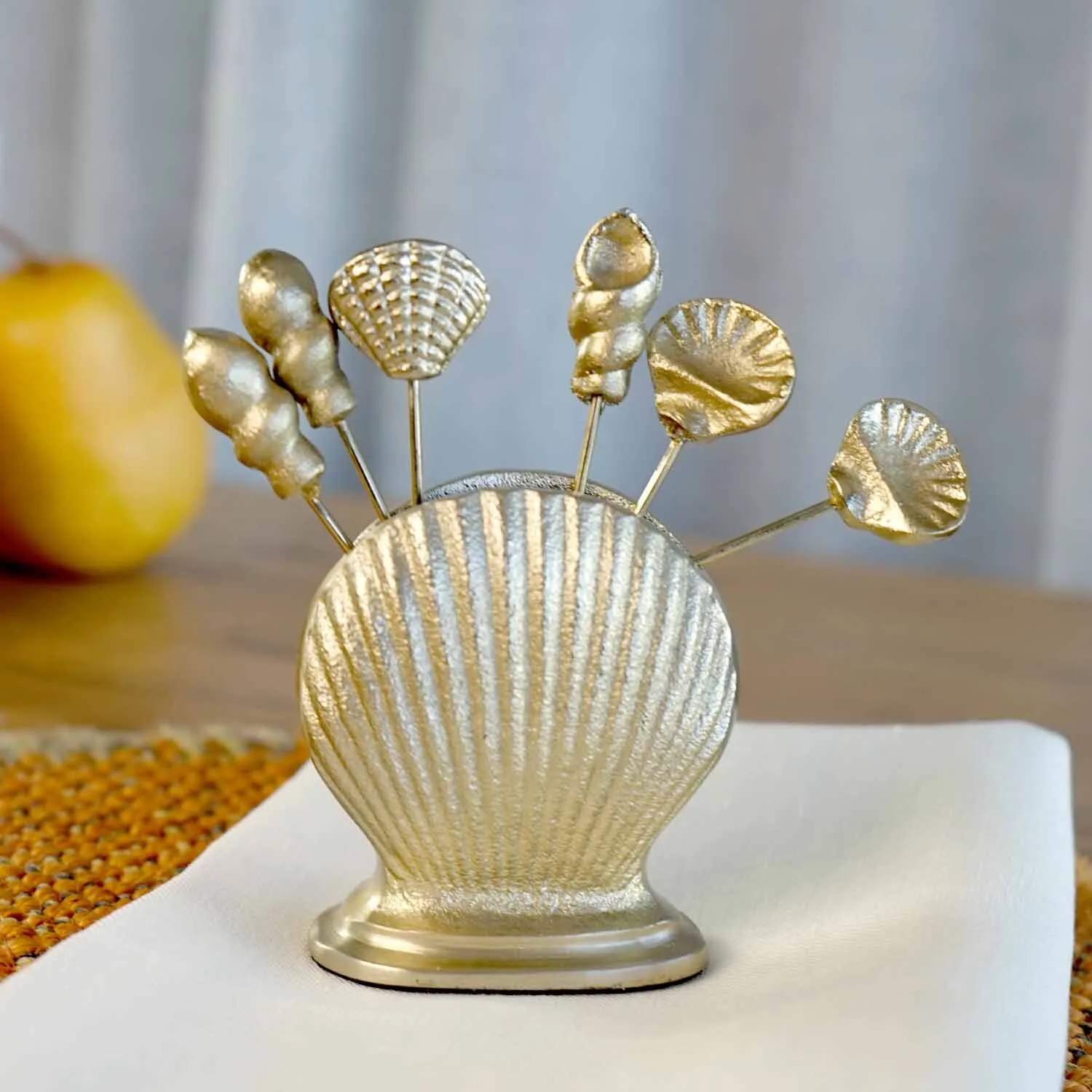 Gold Shell Appetiser Pick Set