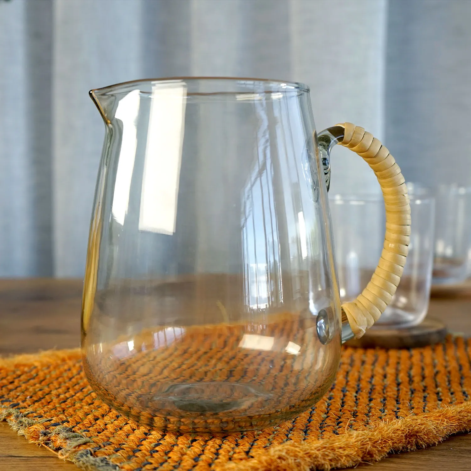 Glass Jug with Woven handle