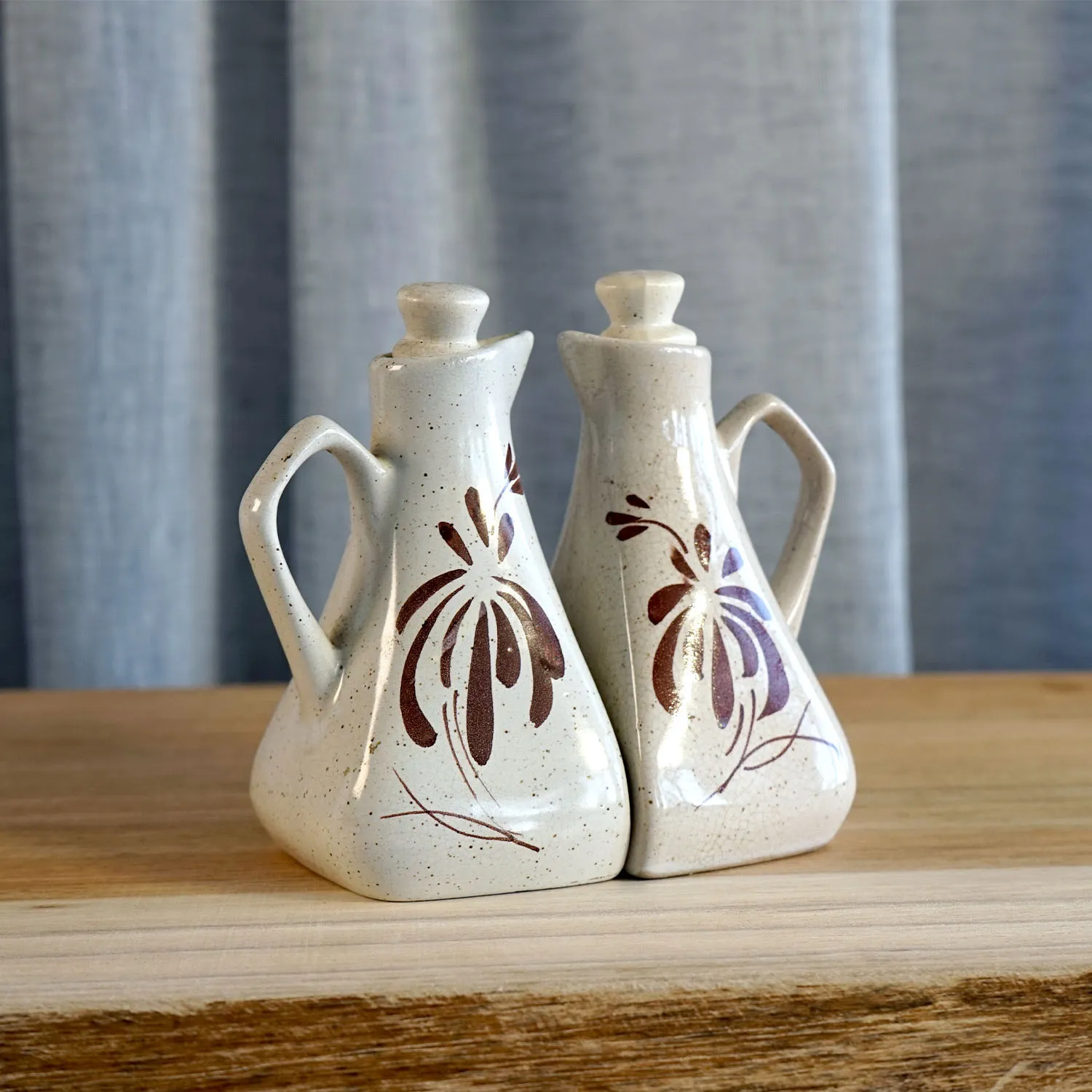 Beige Oil & Vinegar Cruets