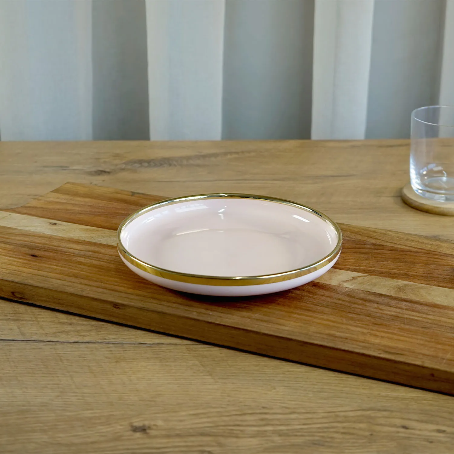 Pink Side Plate with Gold Rim