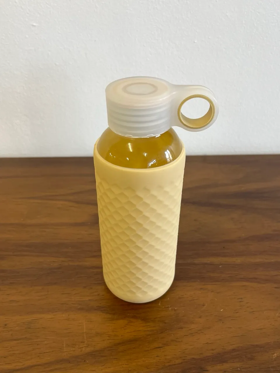 Water Bottle with Yellow Grip Sleeve