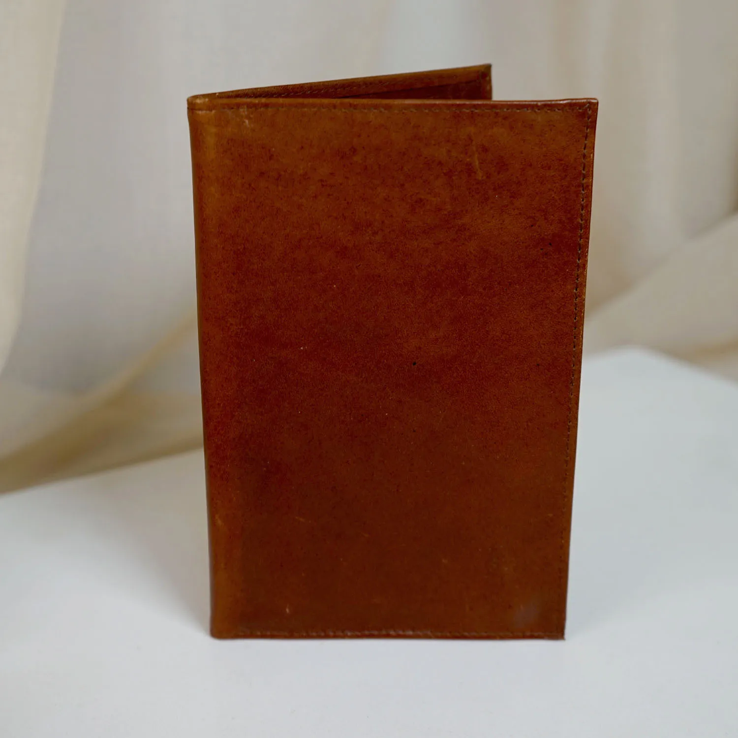 Small Vintage Brown Leather Wallet with Notebook