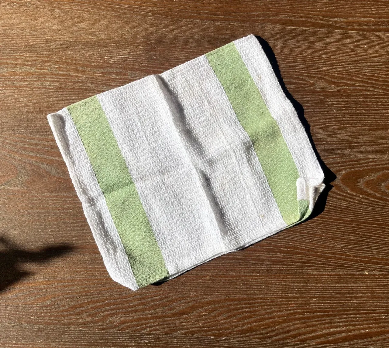 Green and White Dish Cloth