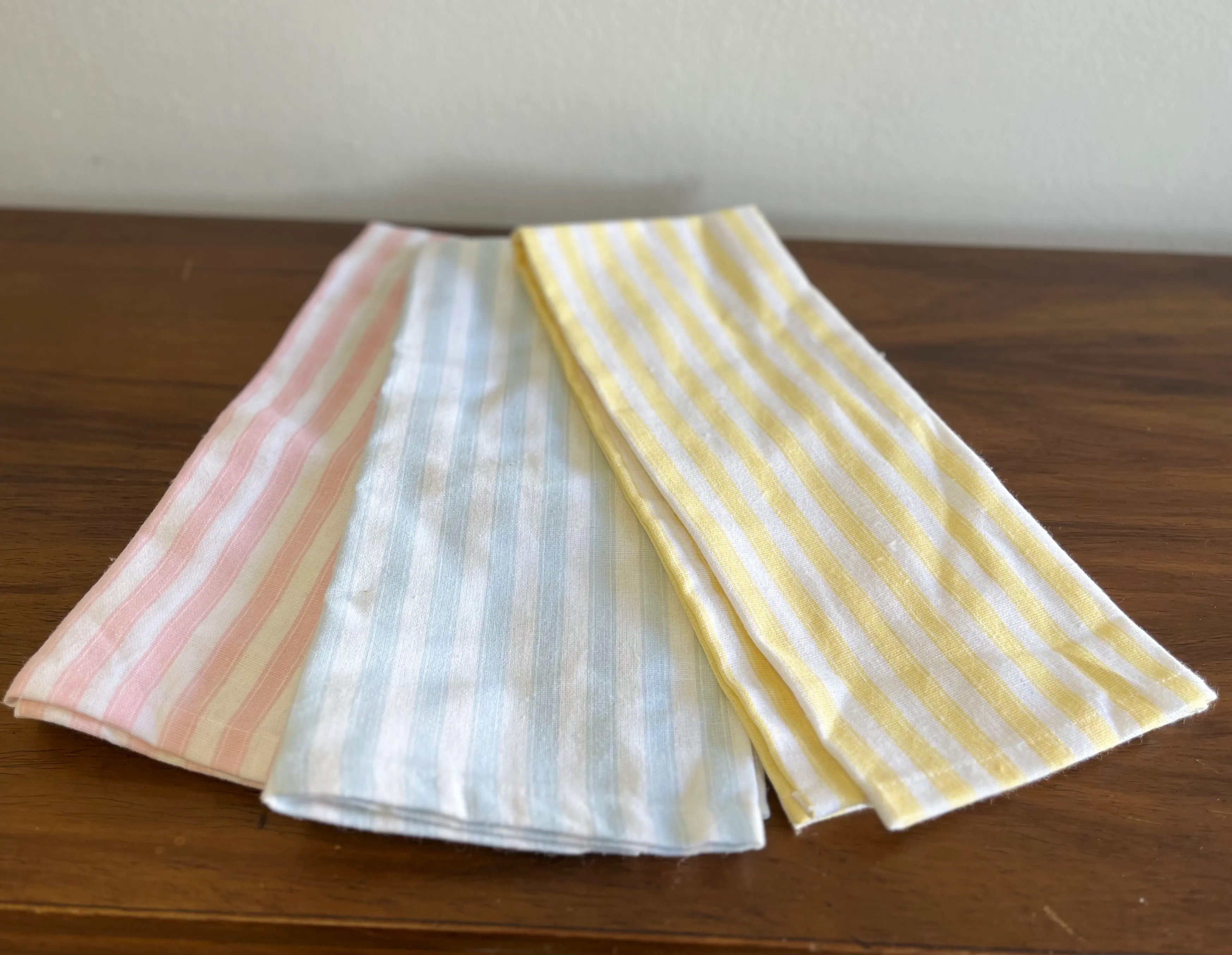 Striped, Yellow Blue and Pink Dishcloths