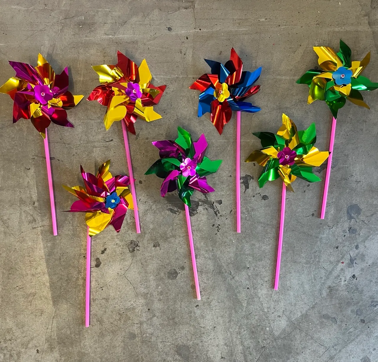 Metallic Rainbow Pinwheel