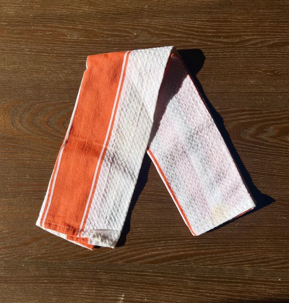 Orange and White Stripe Dish Cloth