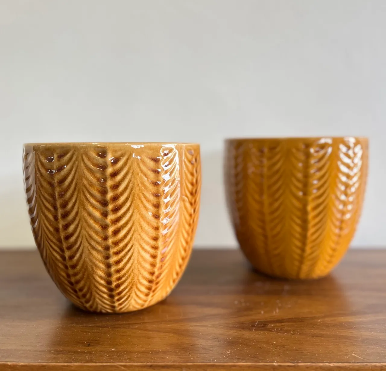 Mustard Ceramic Planters