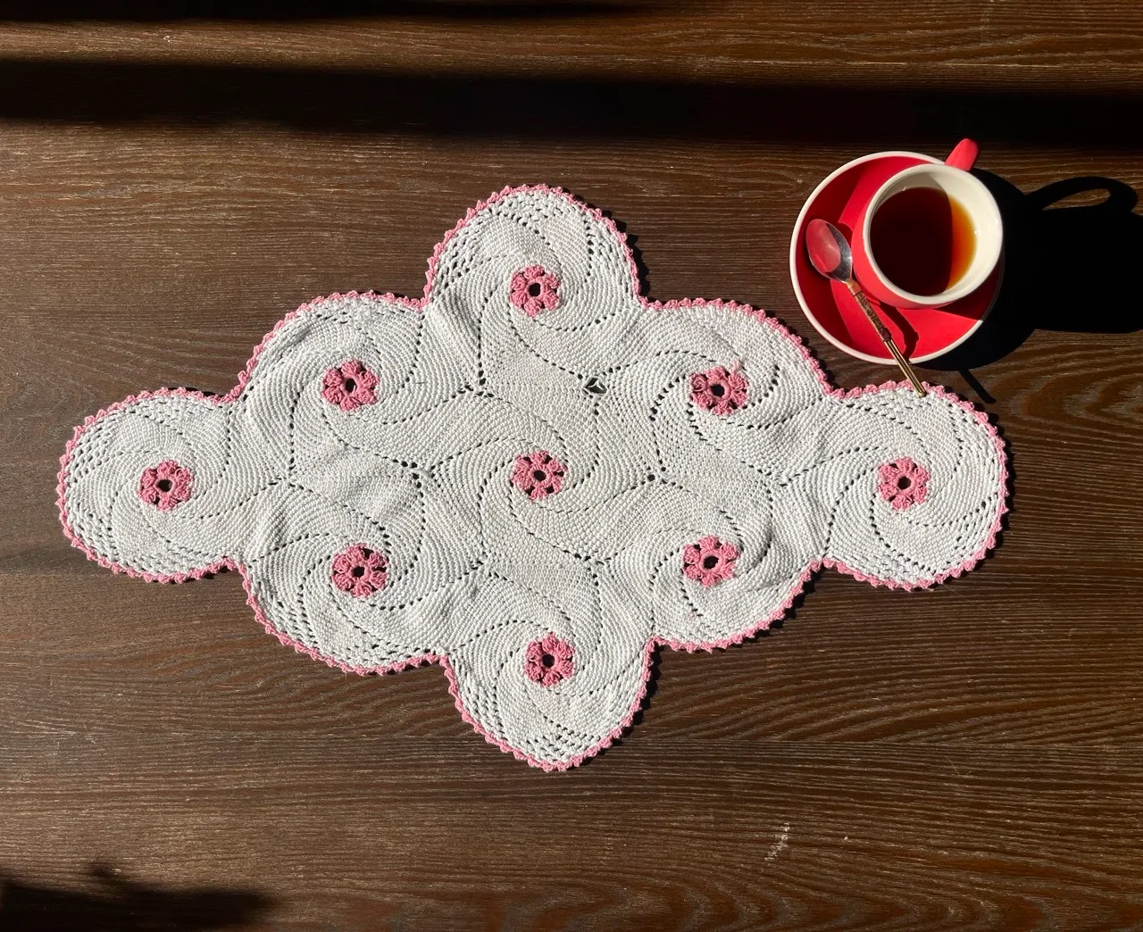 Pink Swirl Crochet Doily