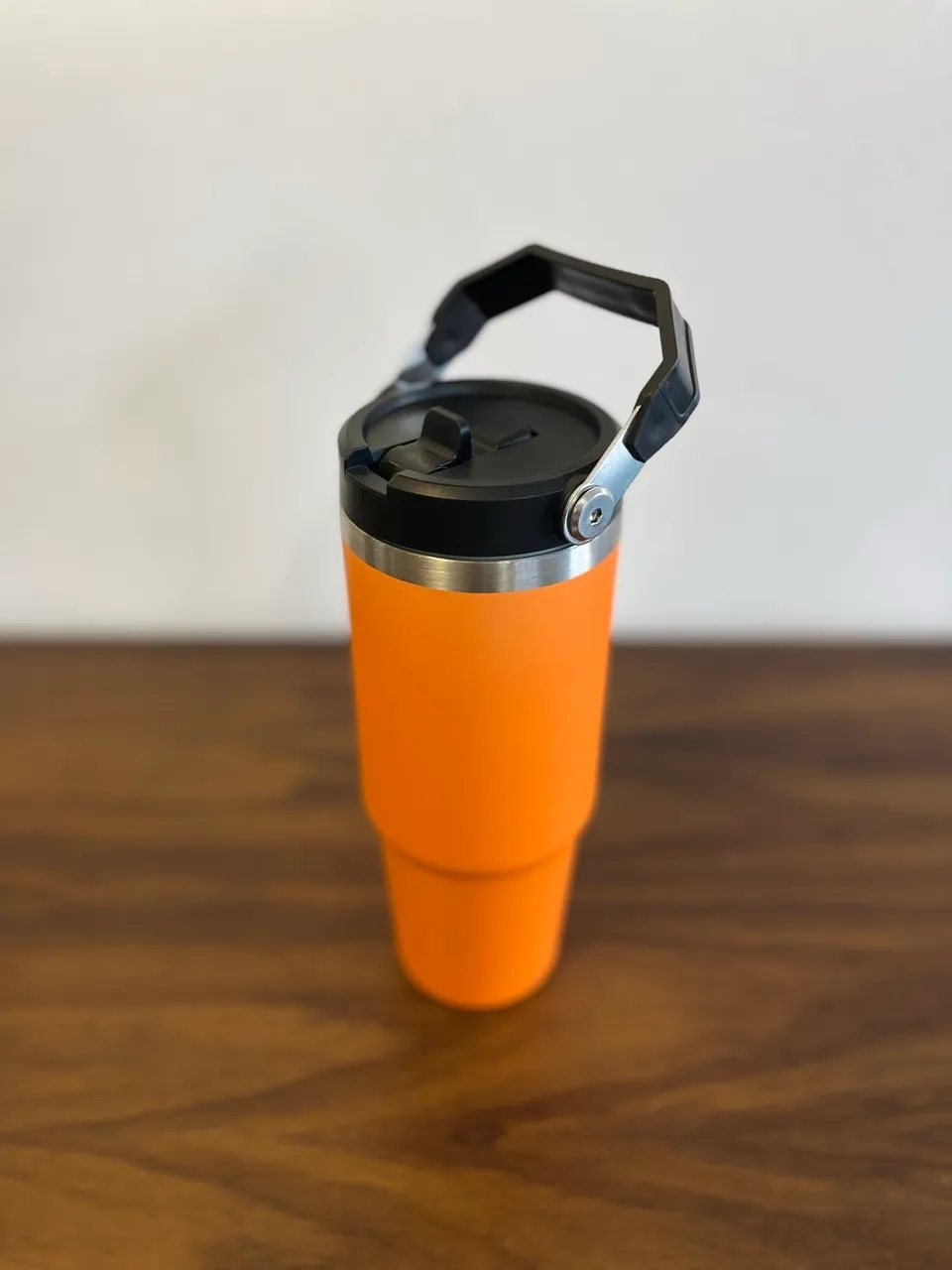 Large Orange Insulated Tumbler with Handle