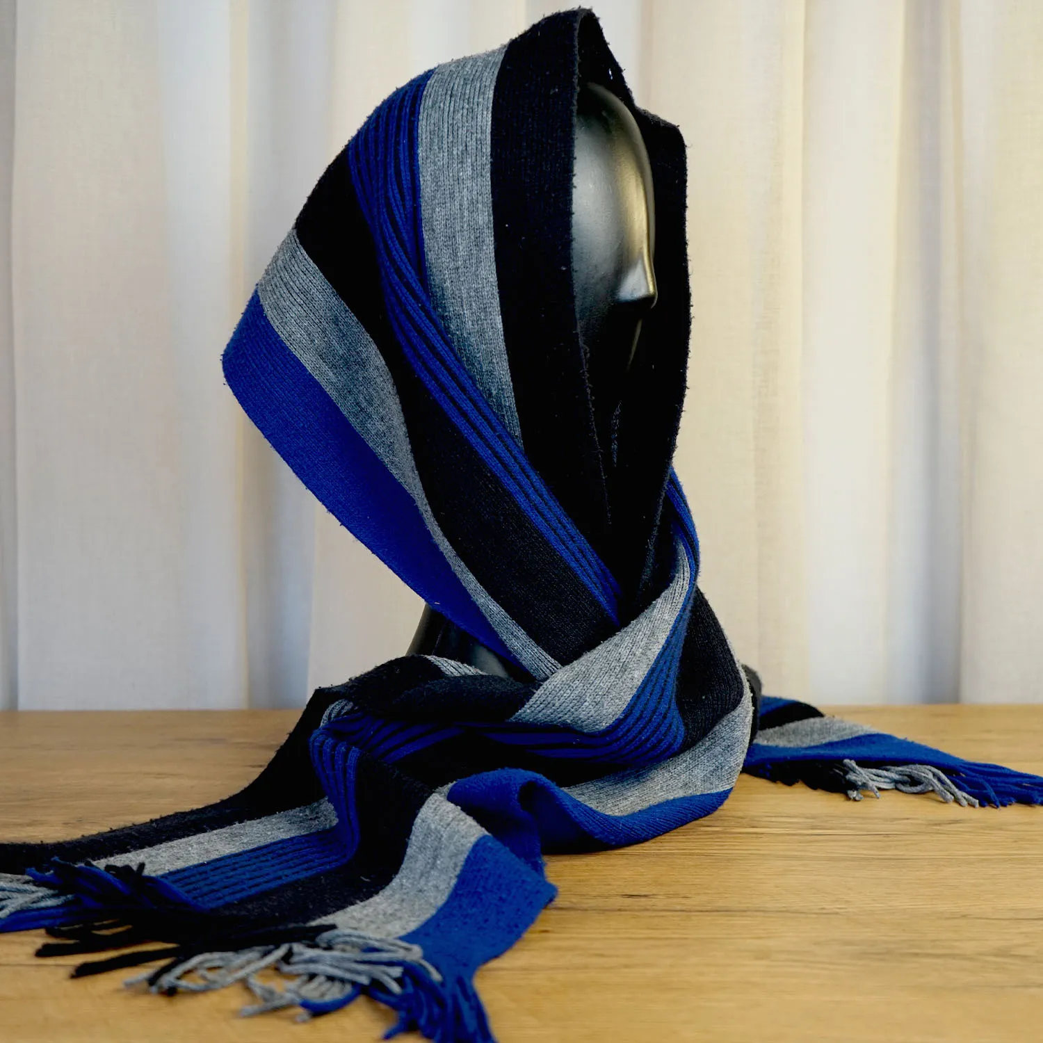 Blak, Blue and Grey Scarf