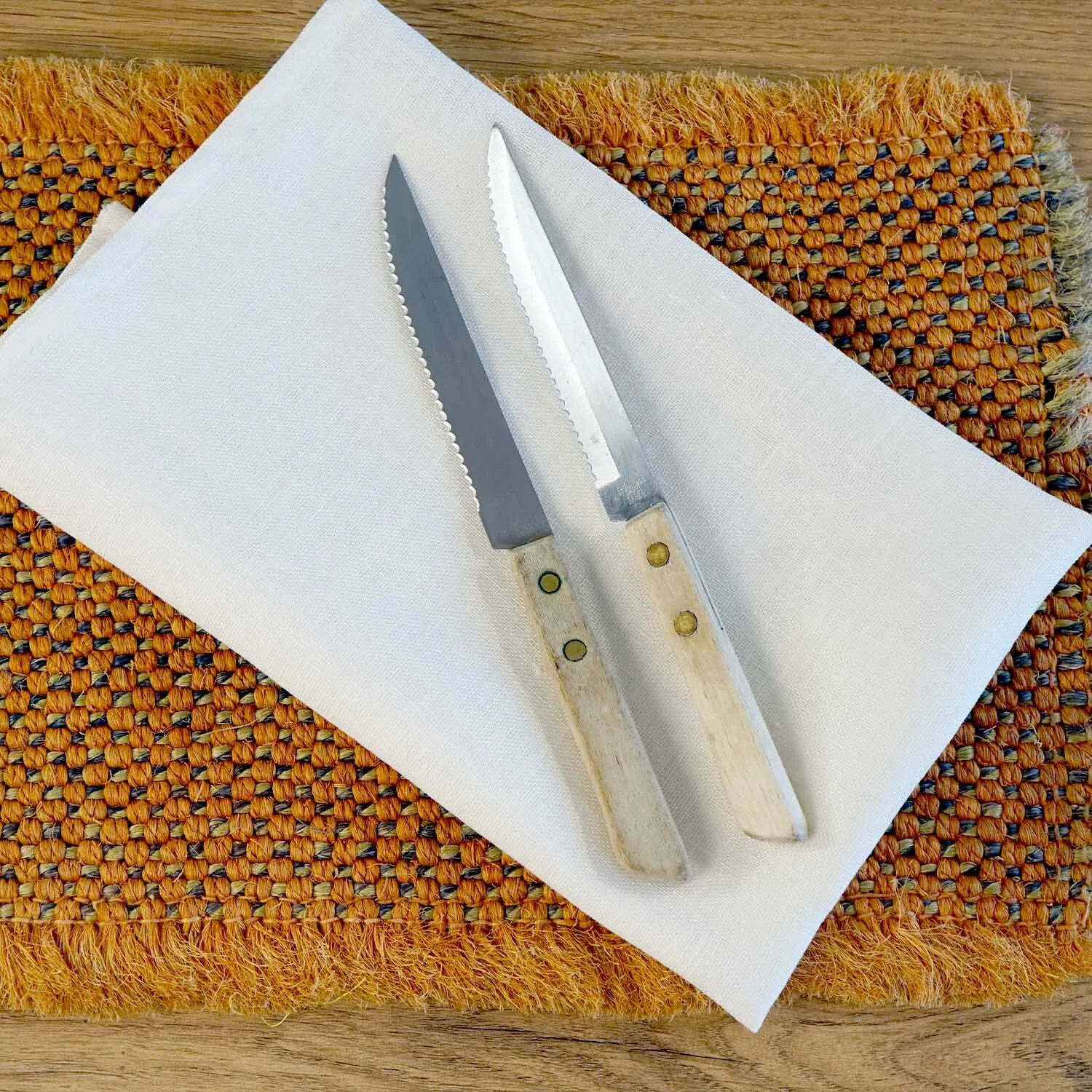 Old Wooden Steak Knives